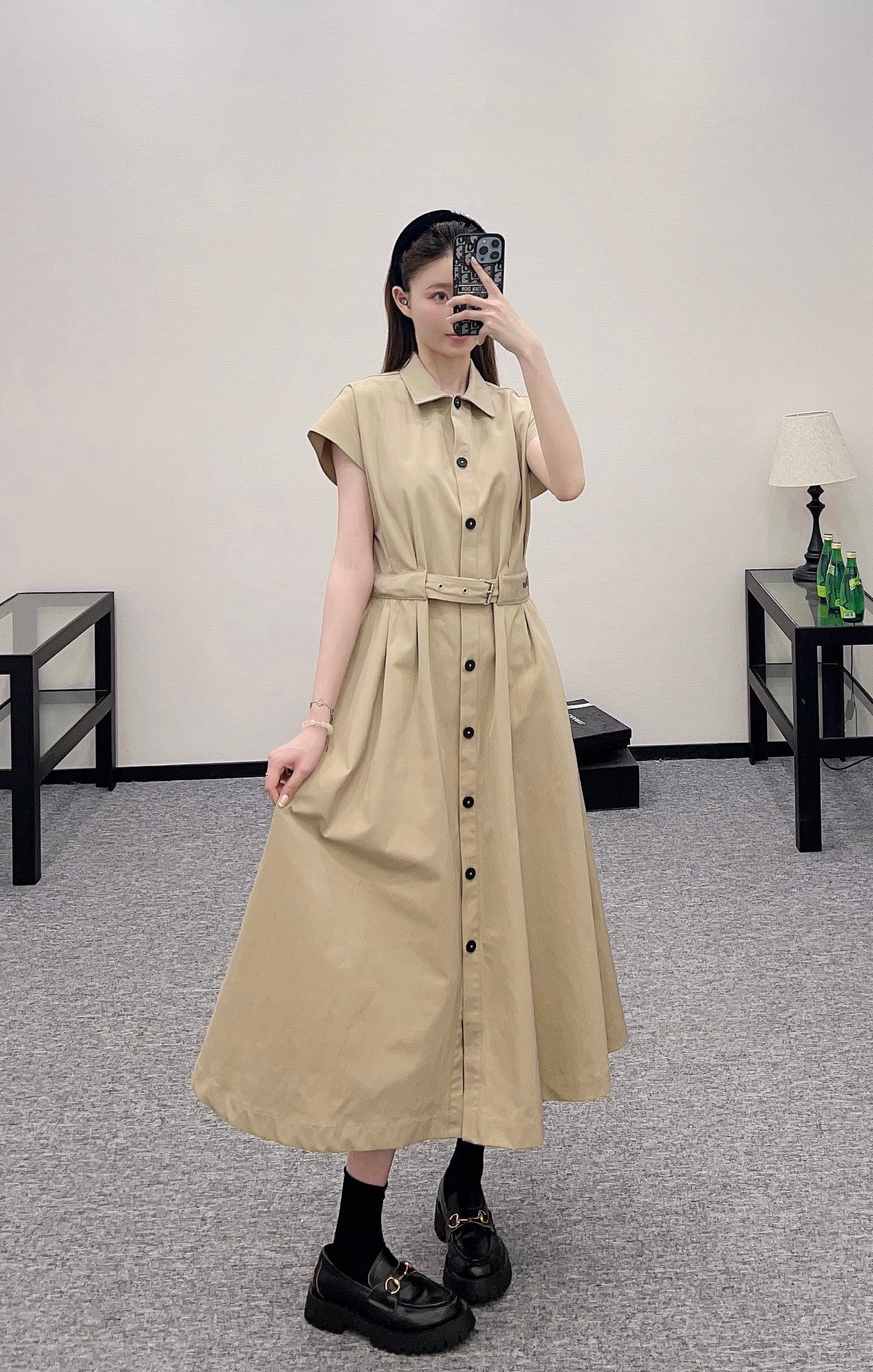 D*♥2025 new product Lapel wide sleeve dress