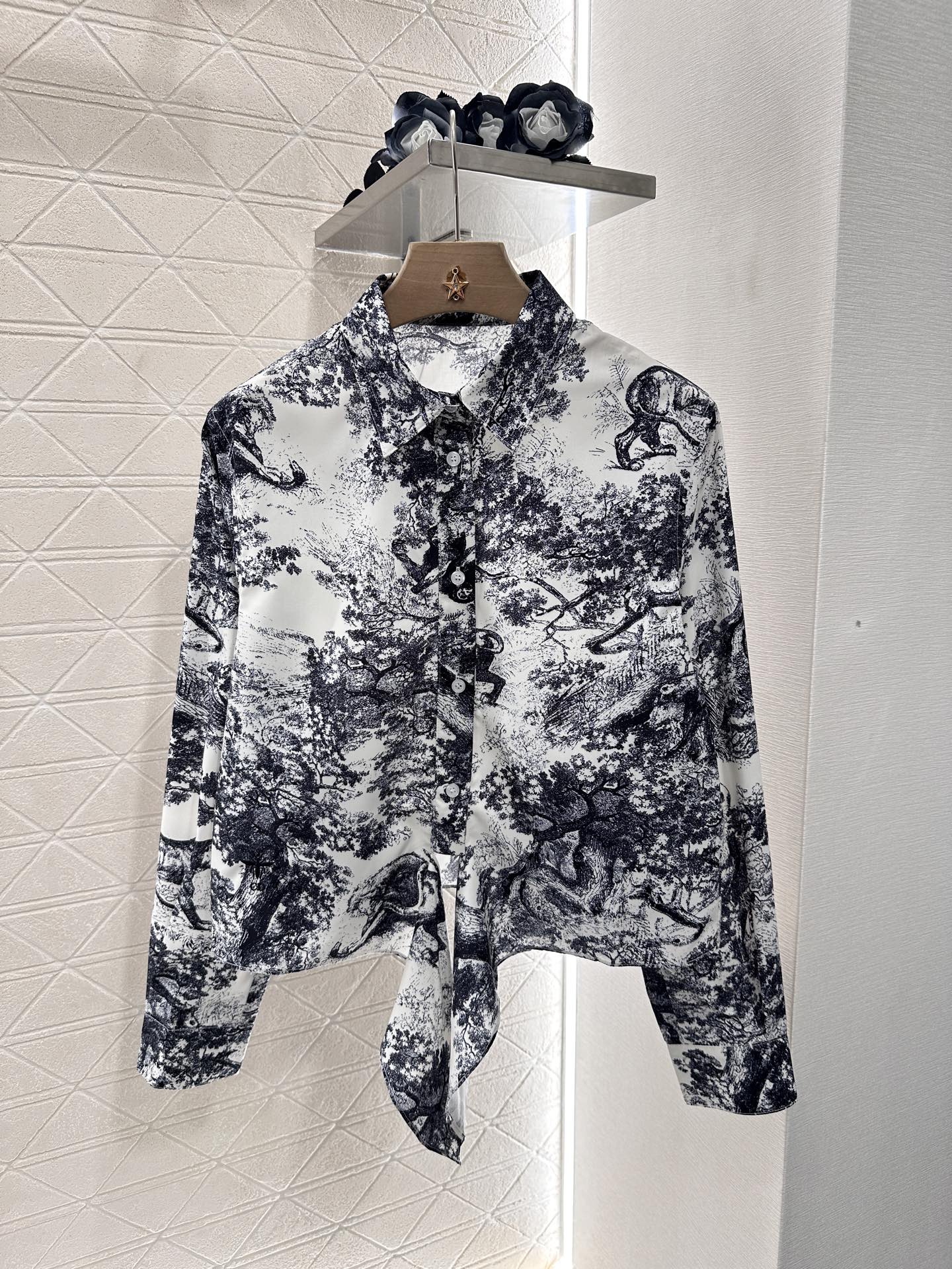 D*♥2025 new product Reactive printed knotted shirt