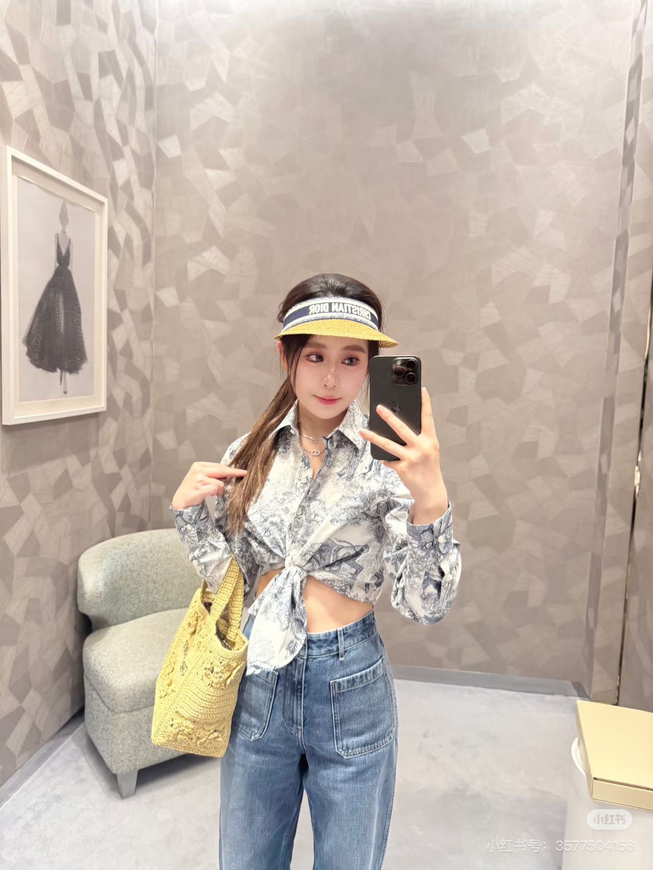 D*♥2025 new product Reactive printed knotted shirt