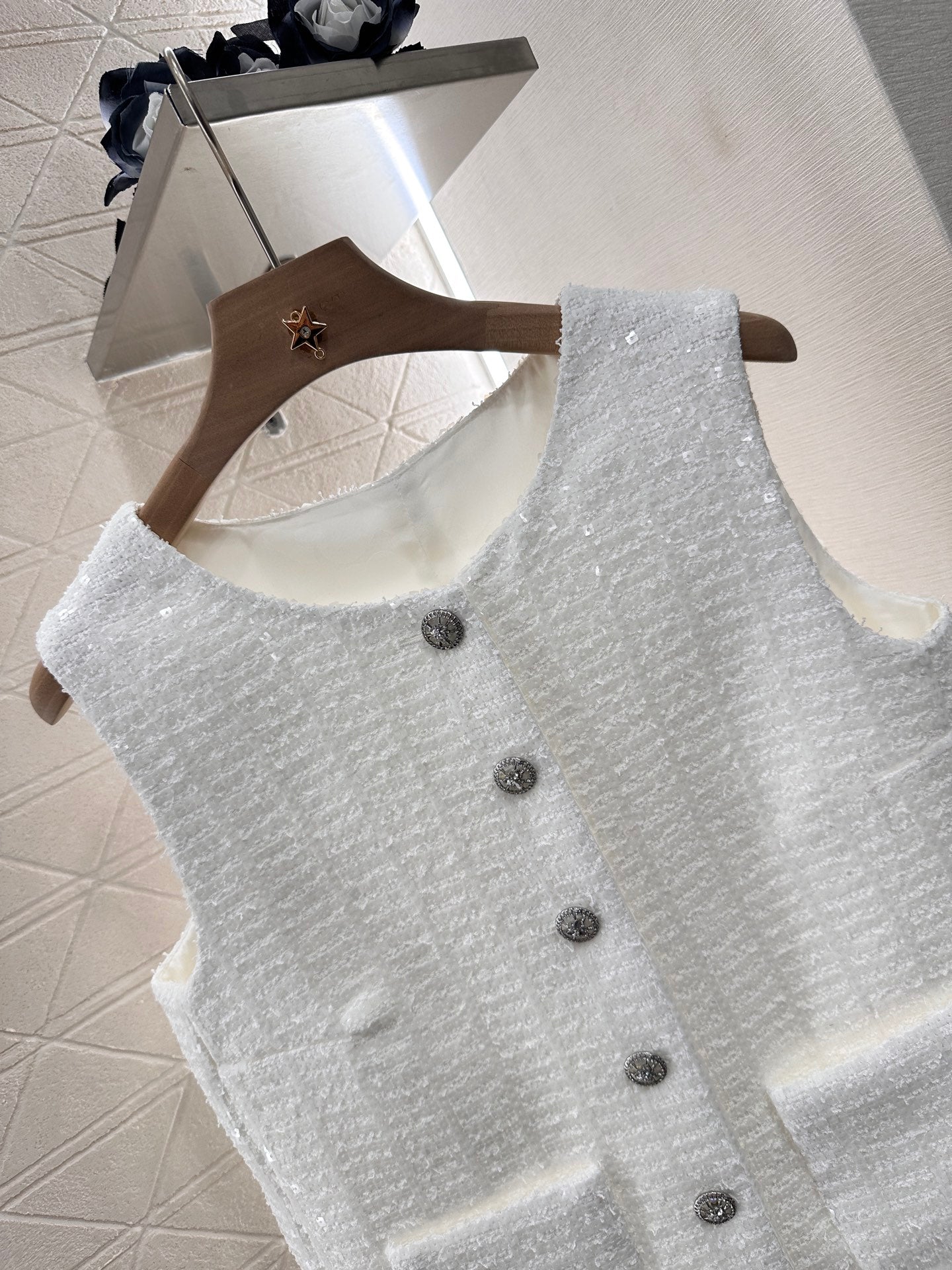 C*♥2025 new product Heavy sequin woven vest