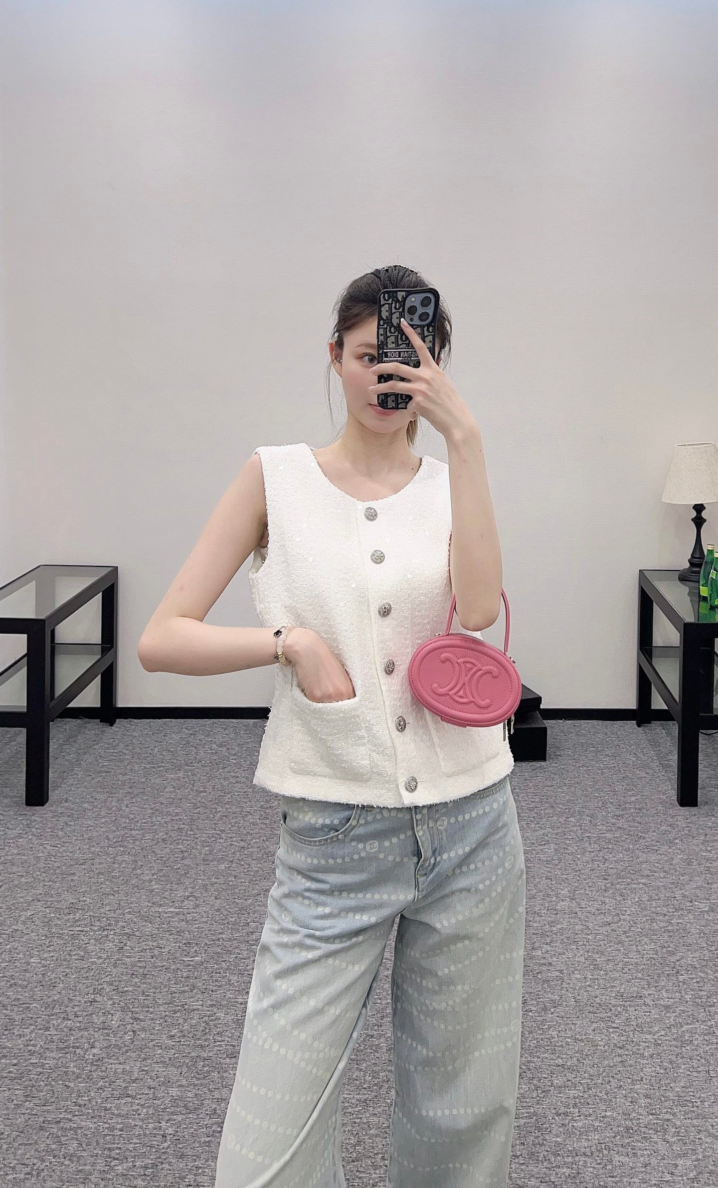 C*♥2025 new product Heavy sequin woven vest