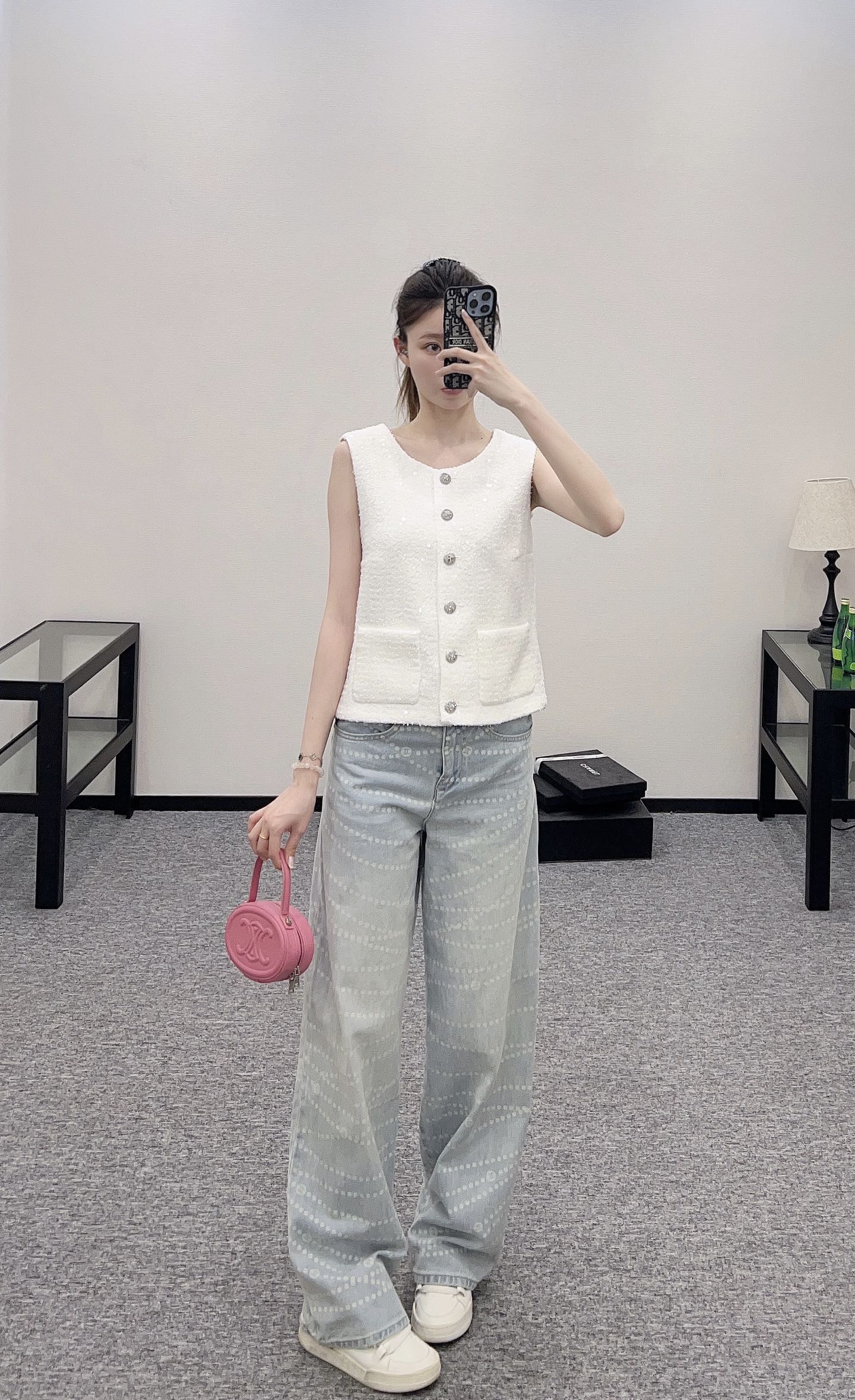 C*♥2025 new product Heavy sequin woven vest