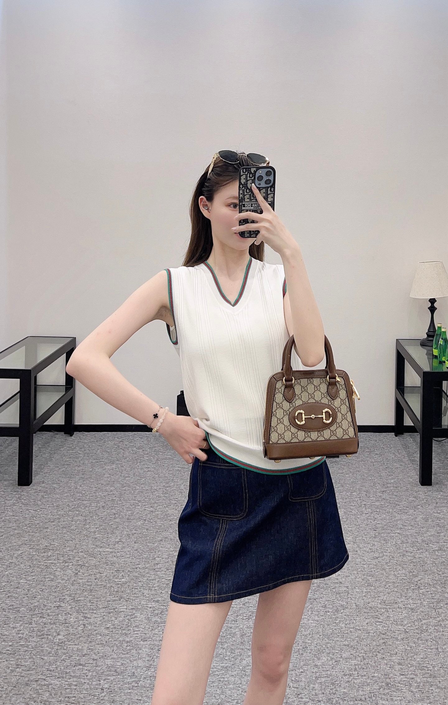 G*♥2025 new product Contrast color knitted vest