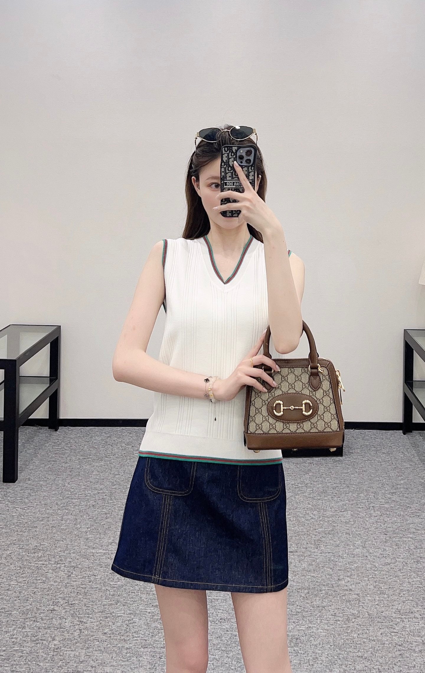 G*♥2025 new product Contrast color knitted vest