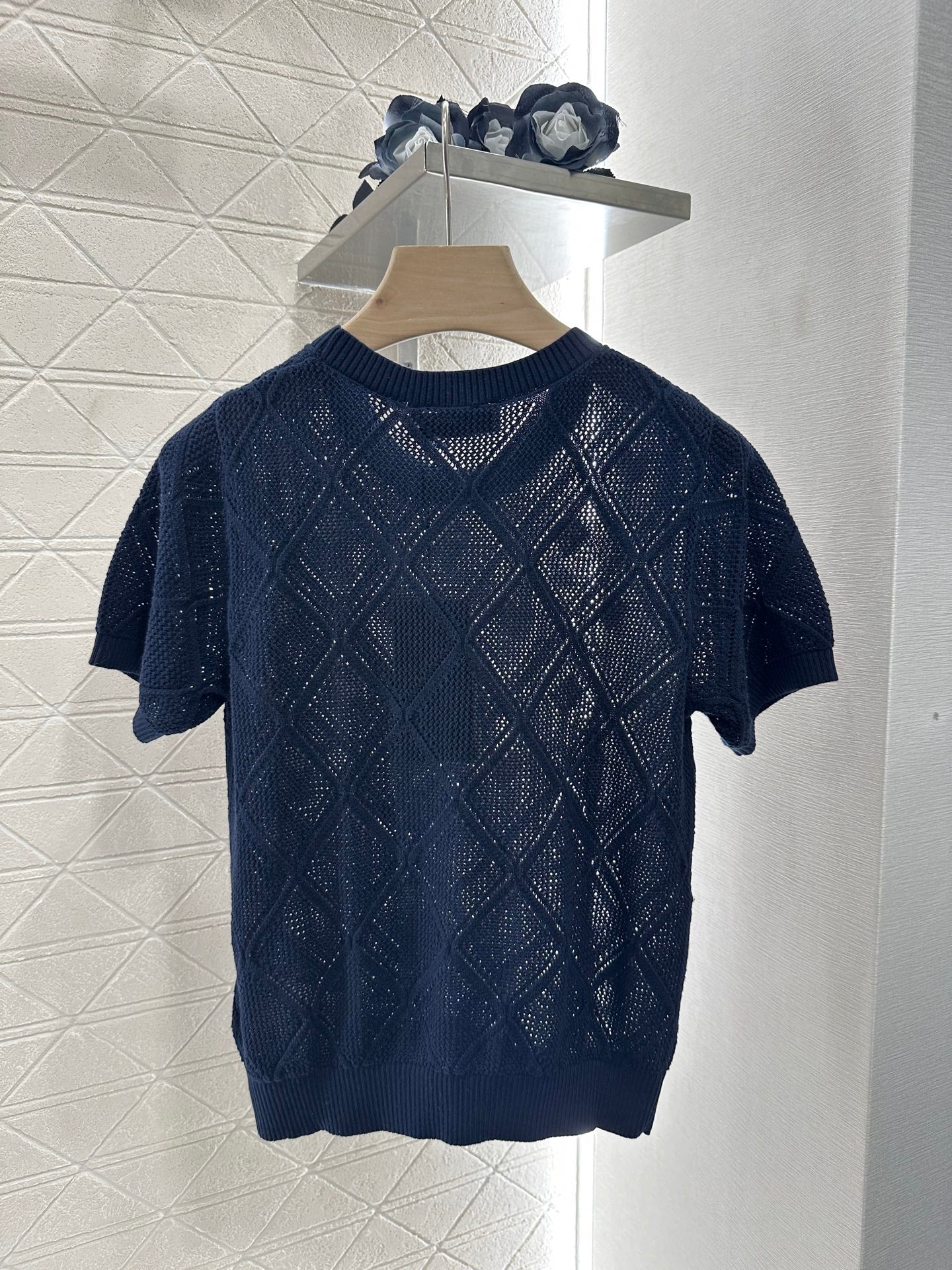 F*♥2025 new product Heart-shaped hollow knitted short sleeves