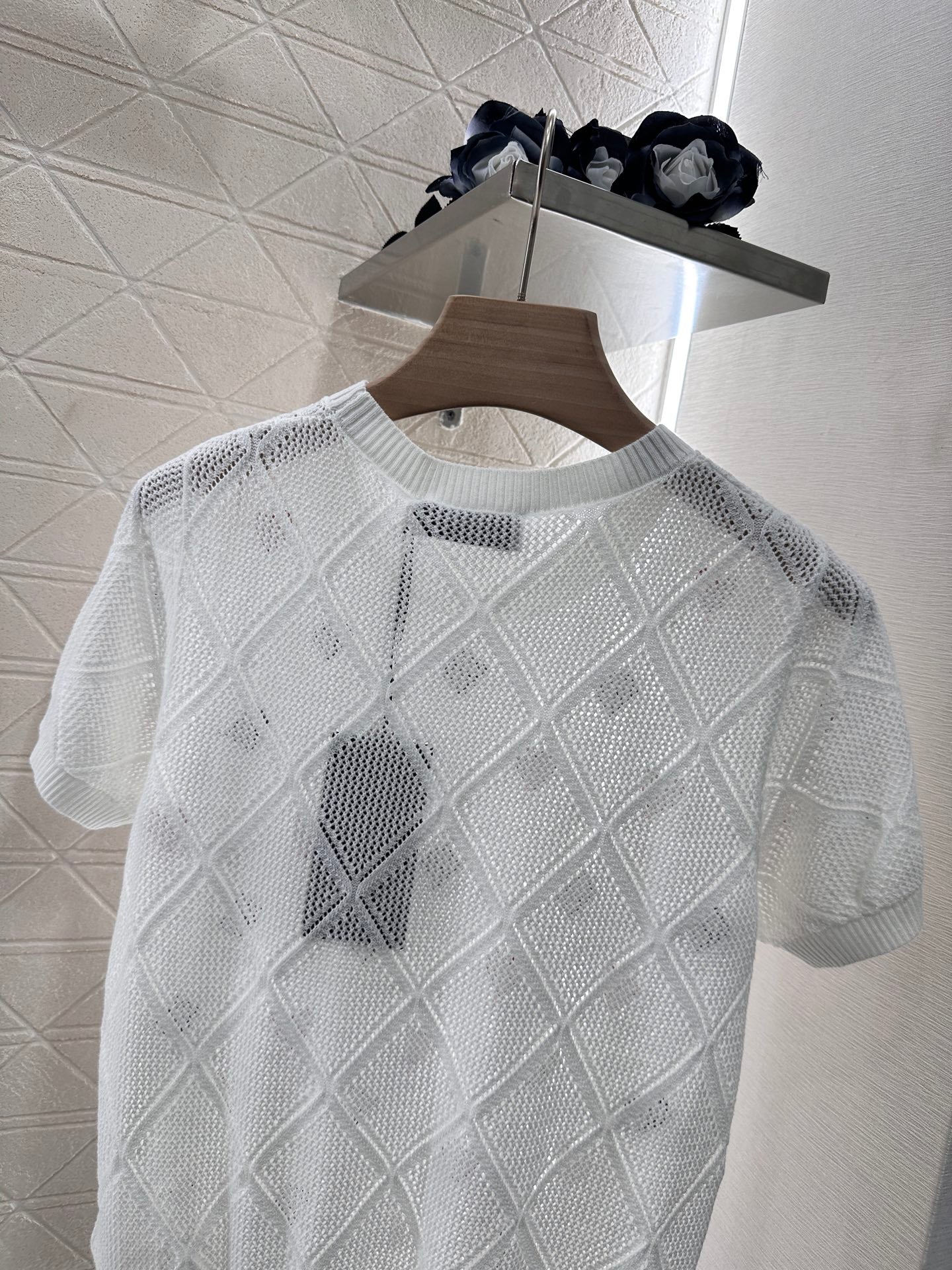 F*♥2025 new product Heart-shaped hollow knitted short sleeves