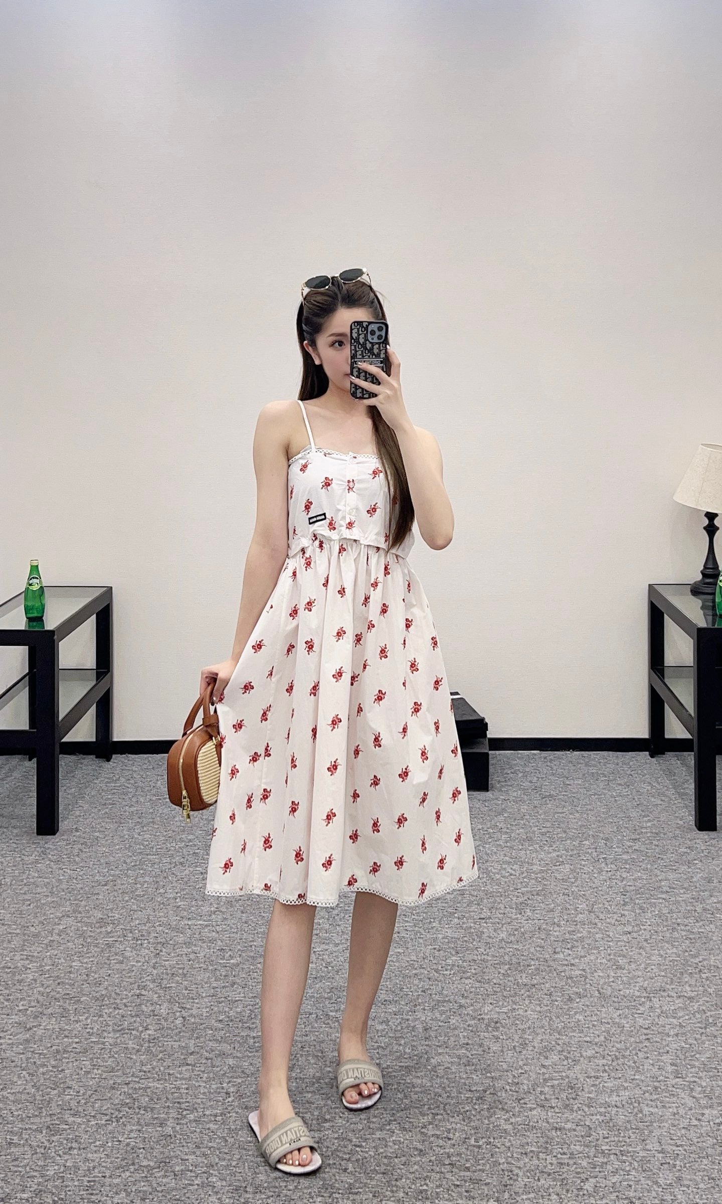 Mi*mu*♥2025 new product Linen detachable suspender skirt