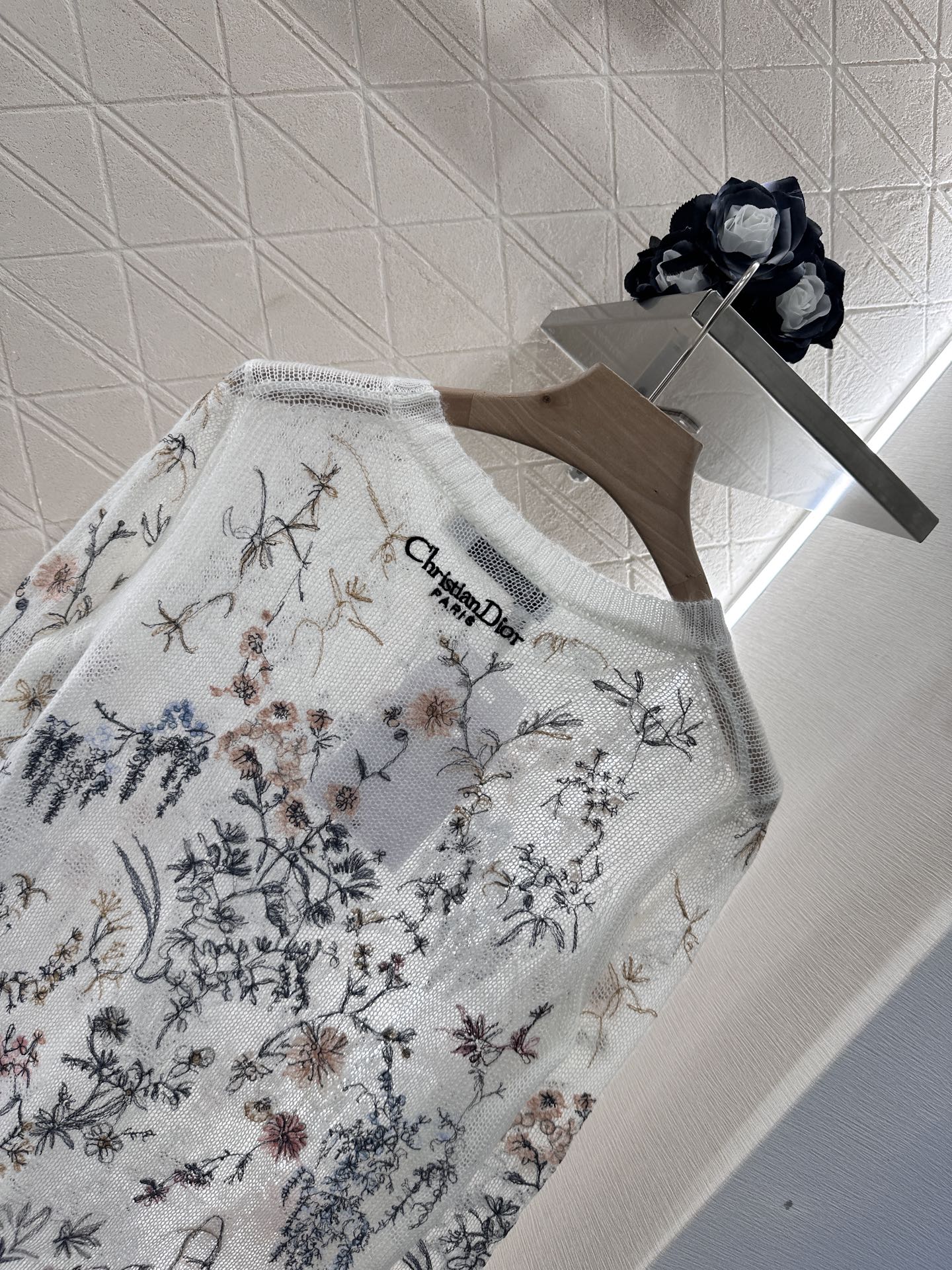 D*♥2025 new products Embroidered knitted top