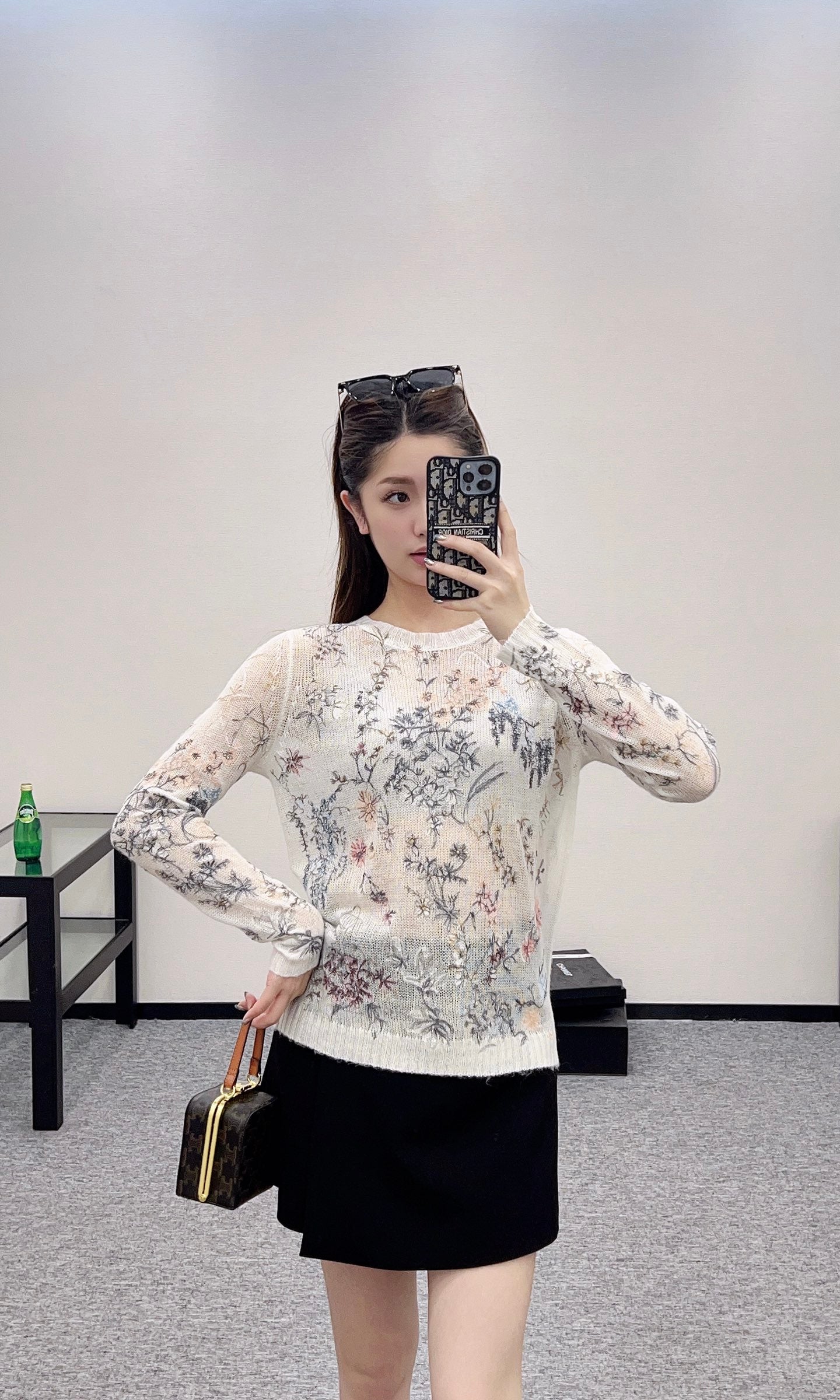 D*♥2025 new products Embroidered knitted top