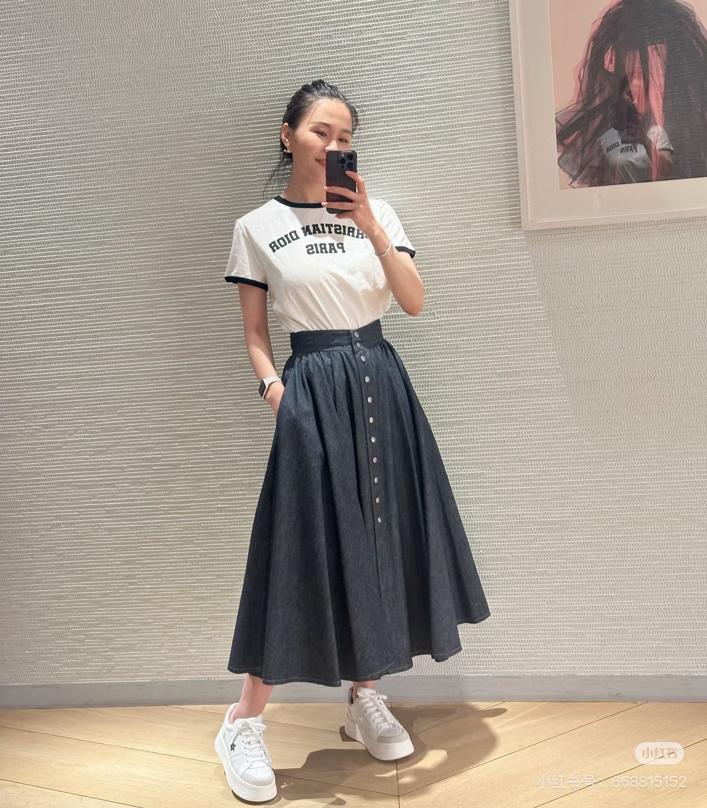 D*♥2025 new product Button-down denim skirt