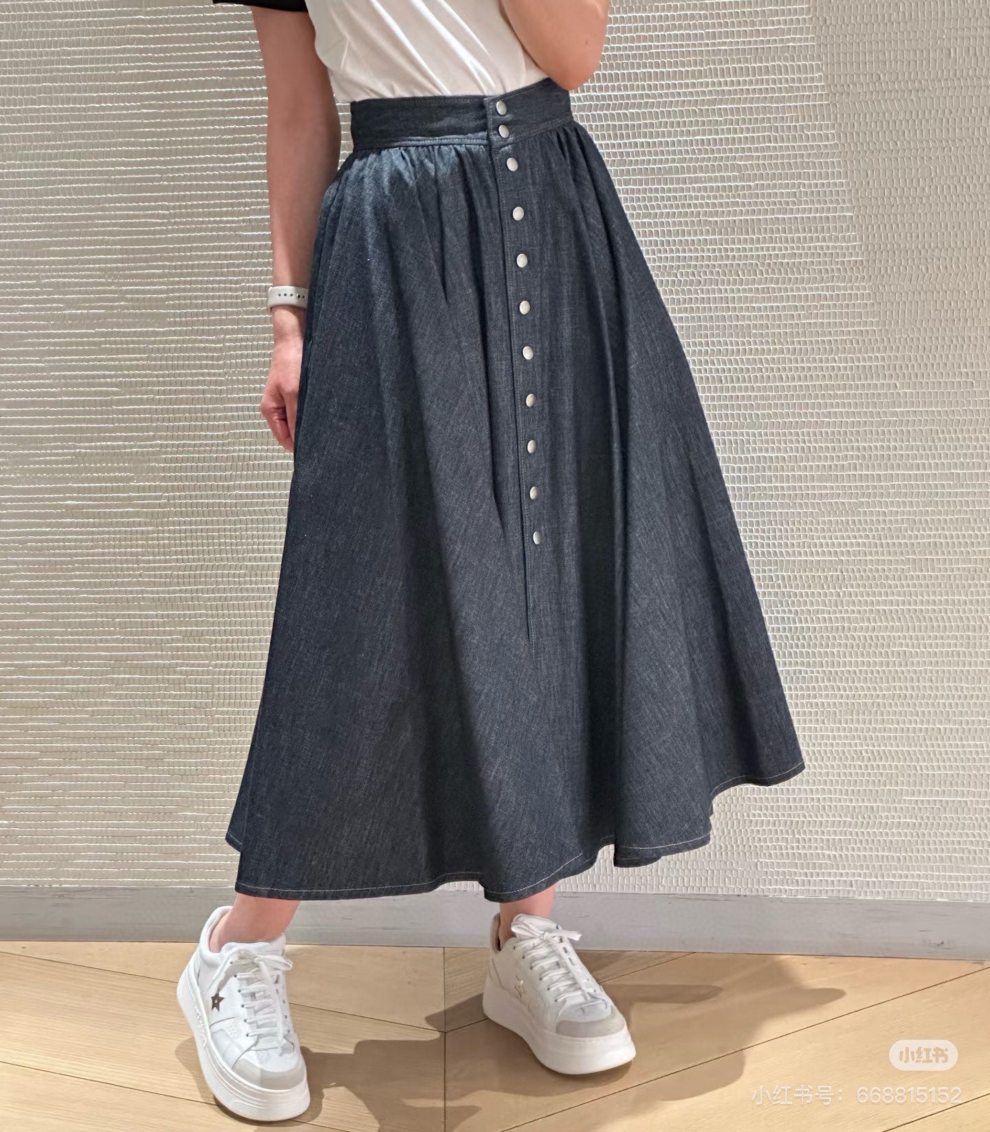 D*♥2025 new product Button-down denim skirt