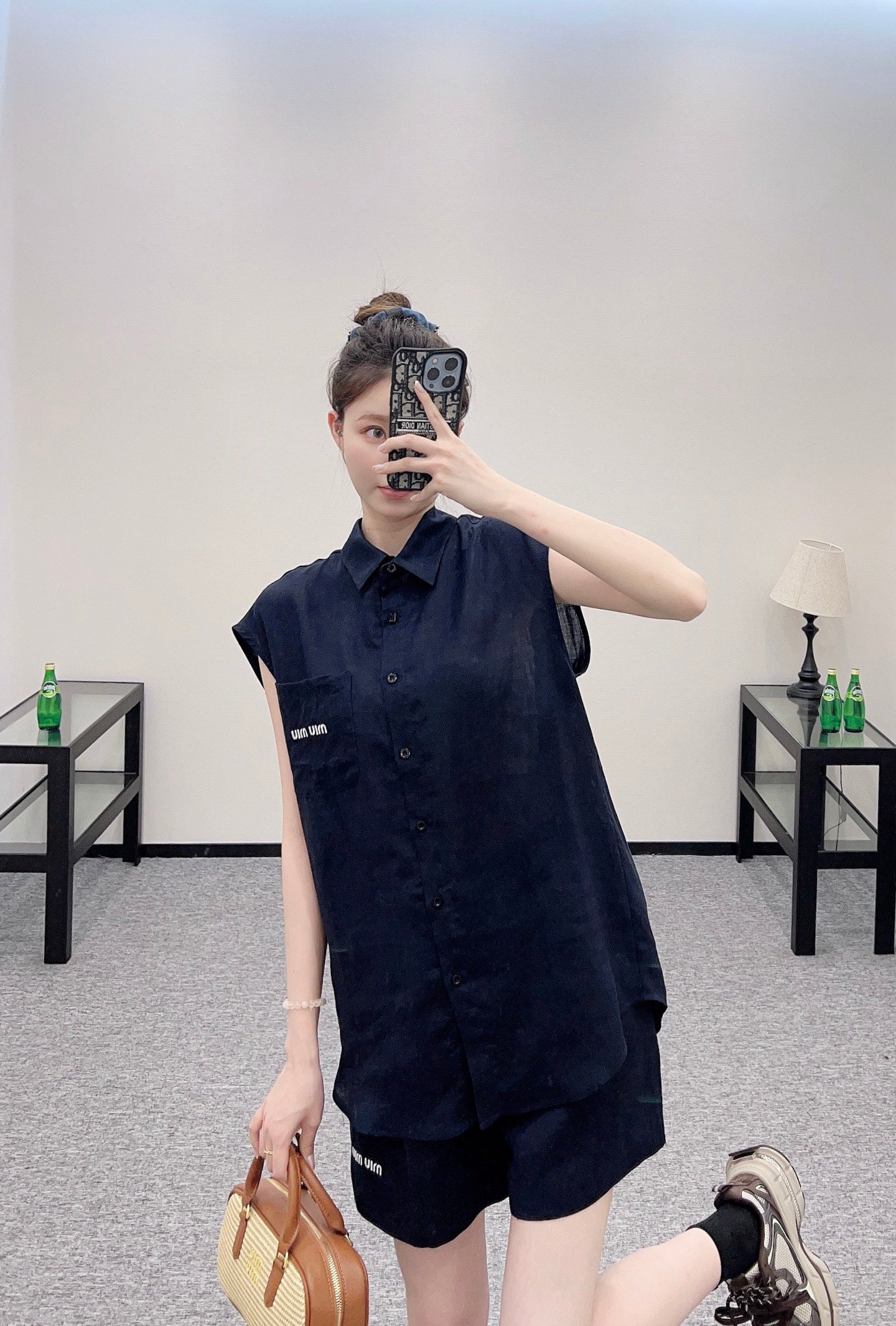 Mi*mi*♥2025 new product Sleeveless shirt and shorts set