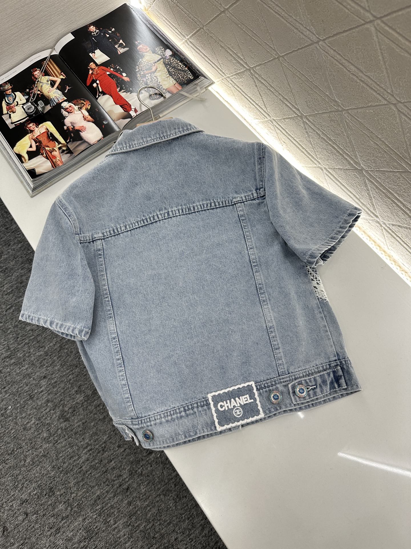 C*♥2025 new product Lace embroidered denim suit