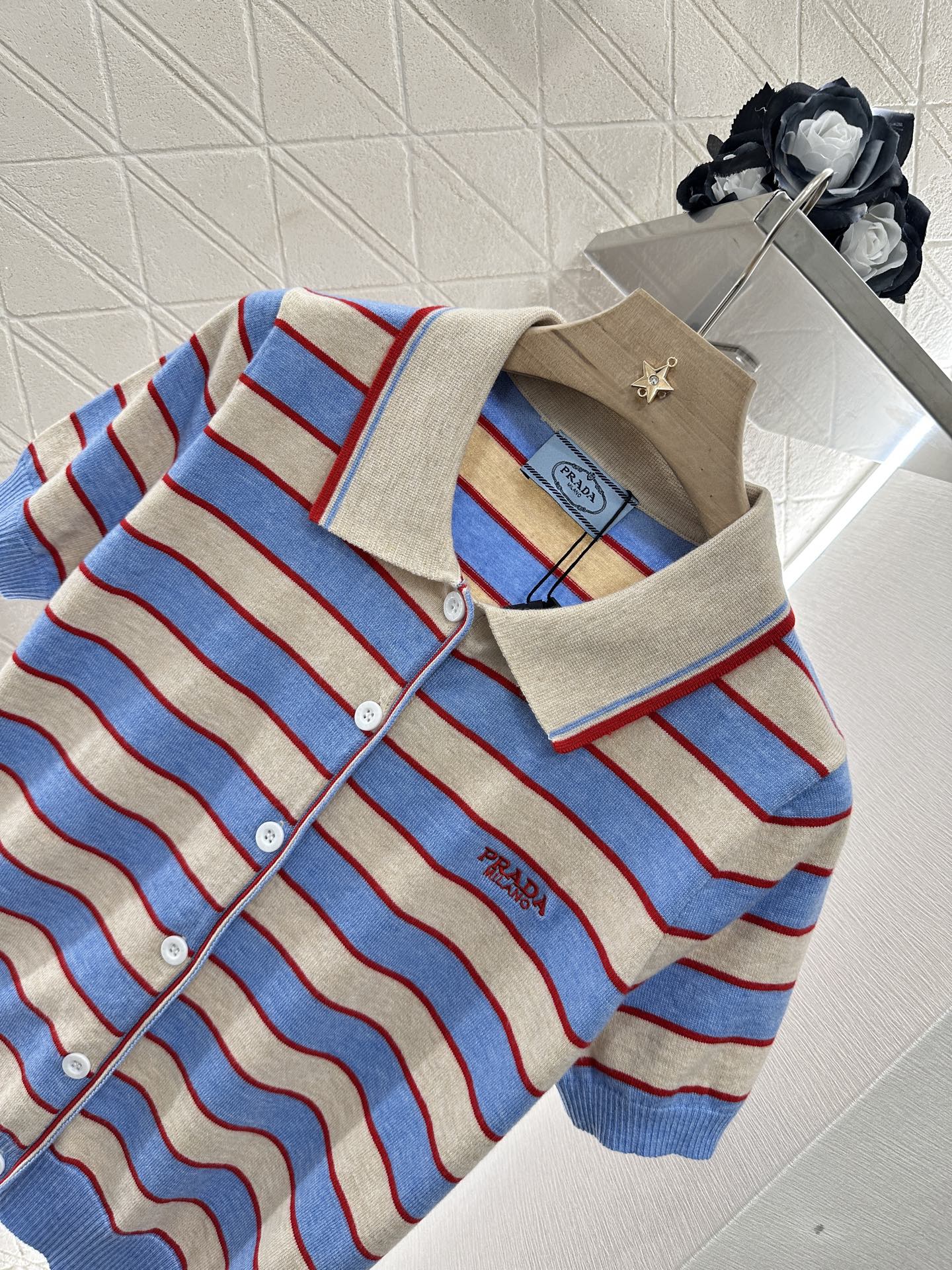 P*♥2025 new product Knitted short-sleeved cardigan