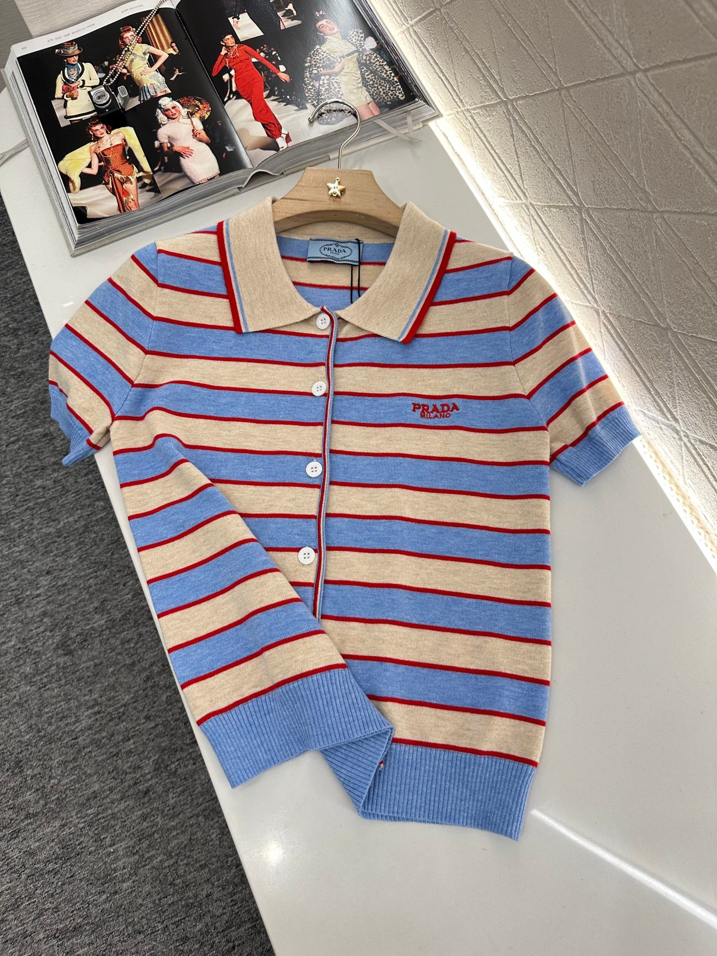 P*♥2025 new product Knitted short-sleeved cardigan