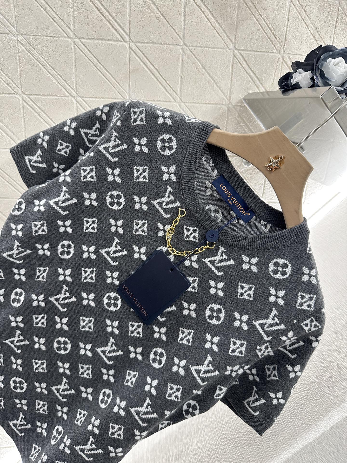 L*♥2025 new product Chain knitted short sleeves
