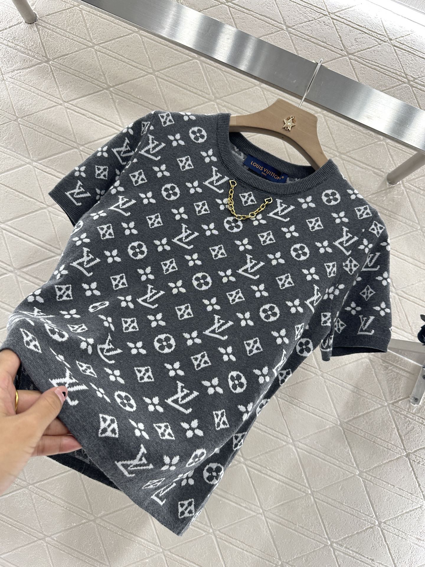 L*♥2025 new product Chain knitted short sleeves