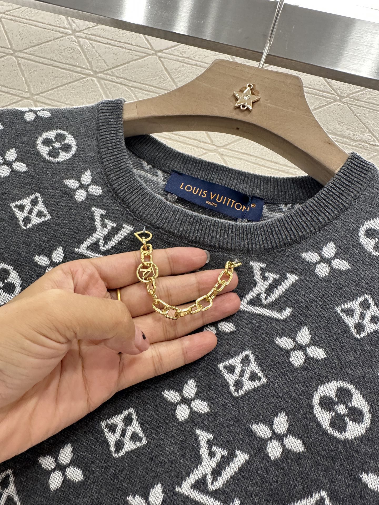 L*♥2025 new product Chain knitted short sleeves