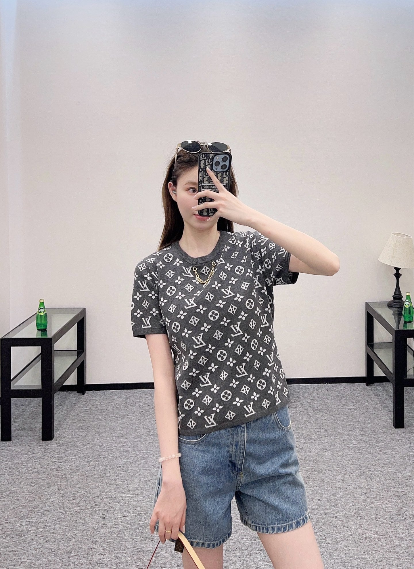 L*♥2025 new product Chain knitted short sleeves