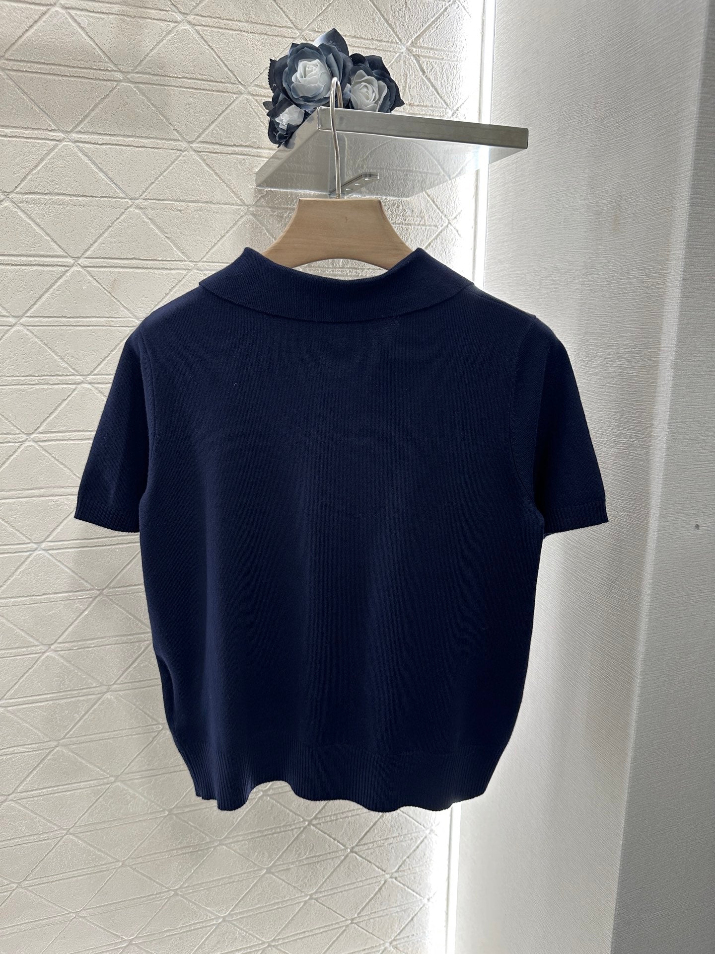 Mi*mi*♥2025 new product Spliced knitted short sleeves