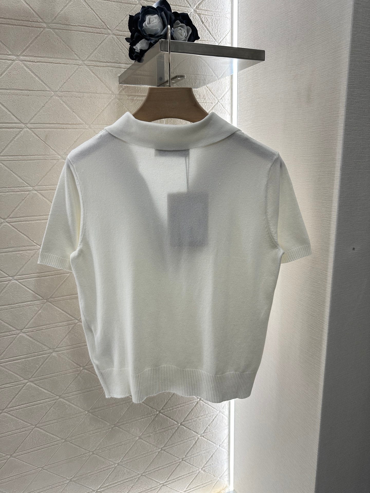 Mi*mi*♥2025 new product Spliced knitted short sleeves
