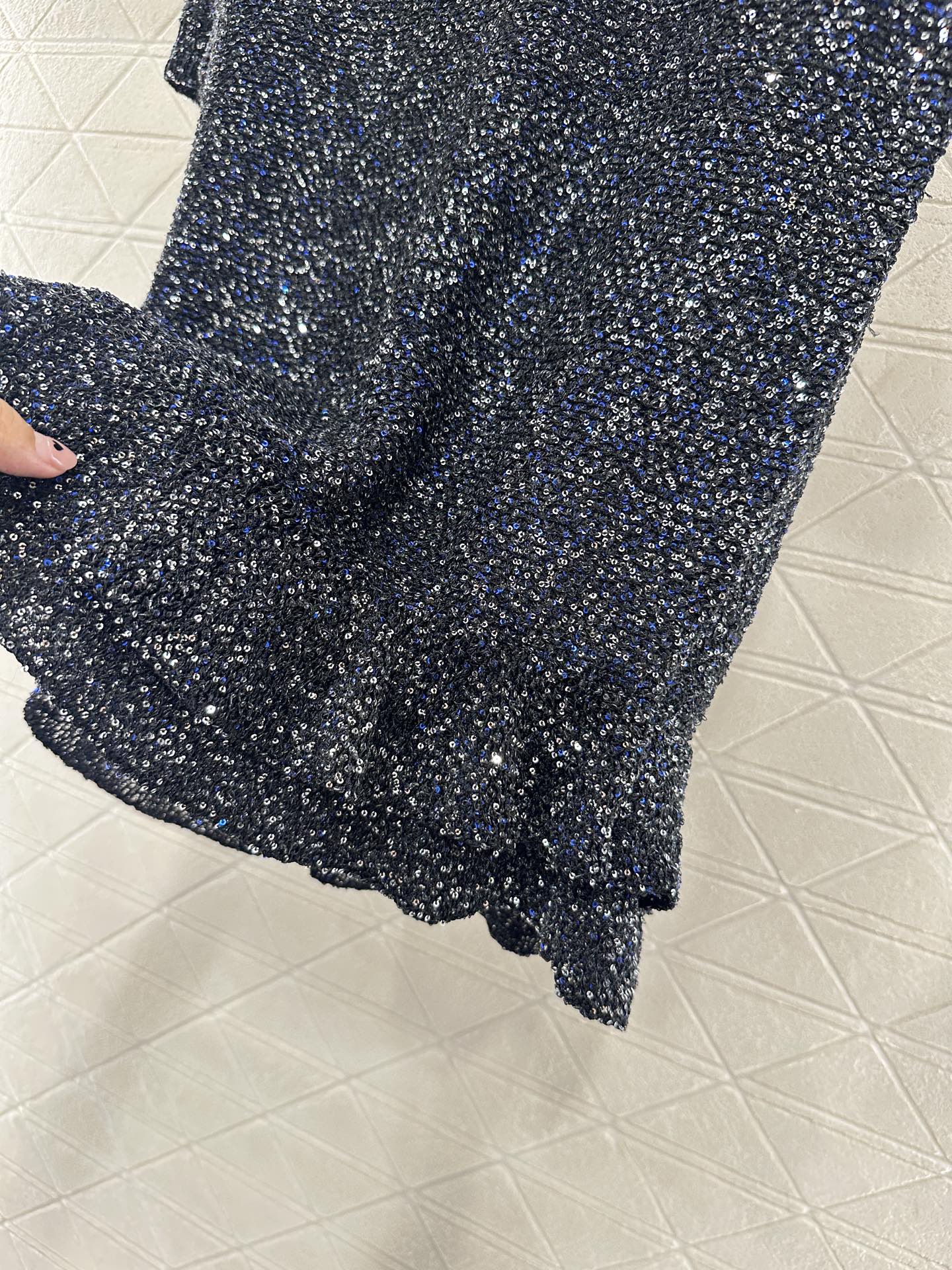 C*♥2025 new product Sequined silver knitted short sleeves