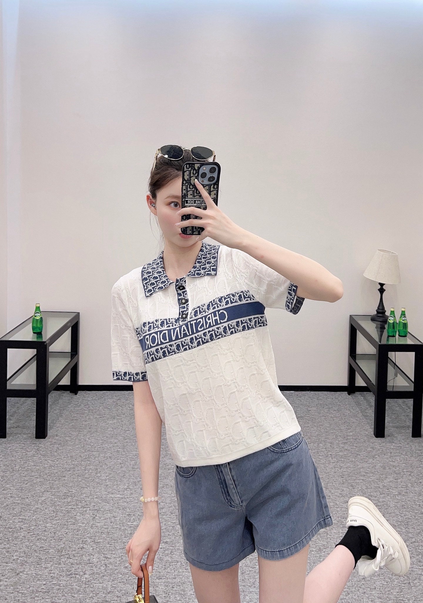 D*♥2025 new product Lapel knitted short sleeves