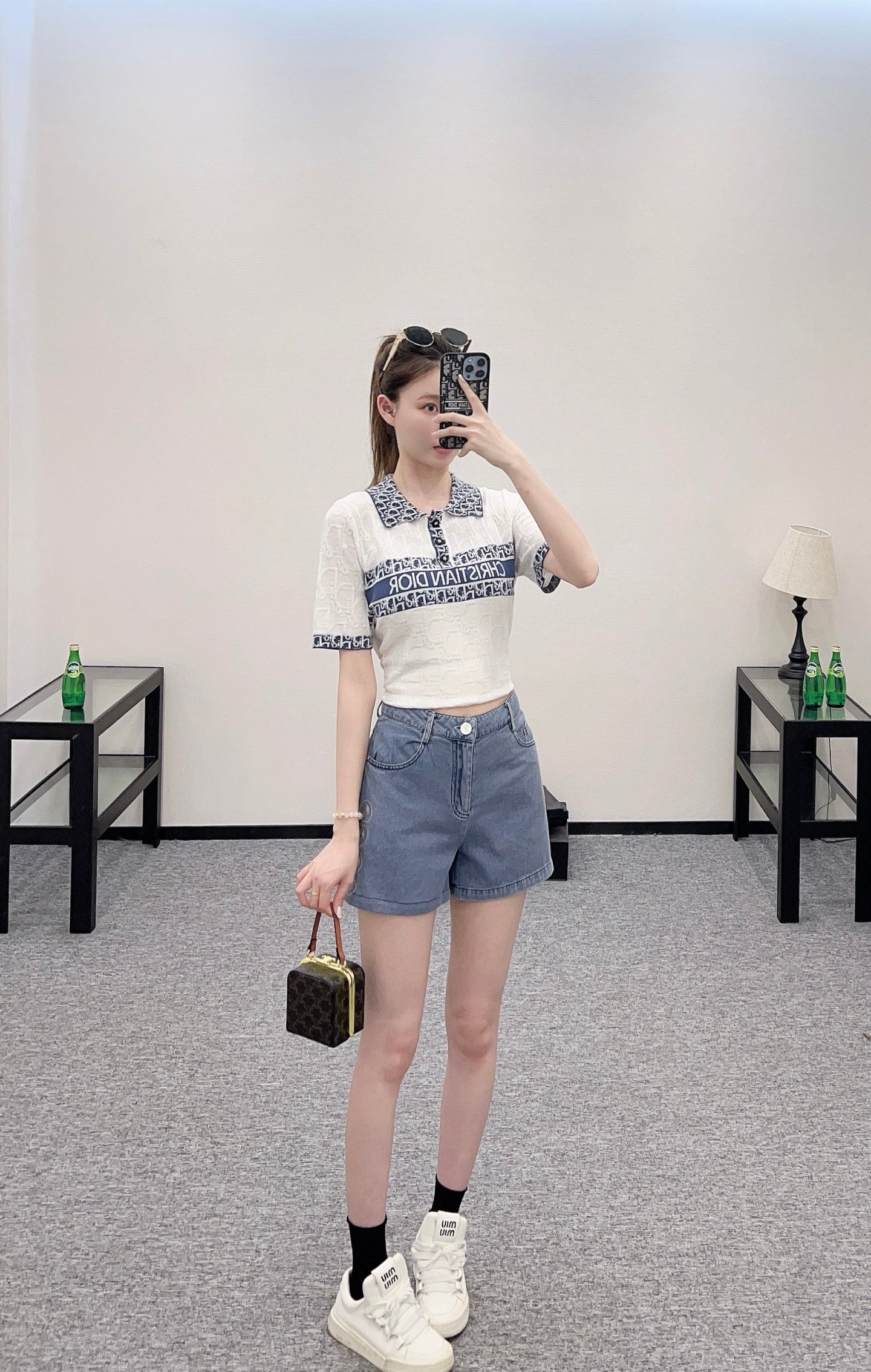 D*♥2025 new product Lapel knitted short sleeves