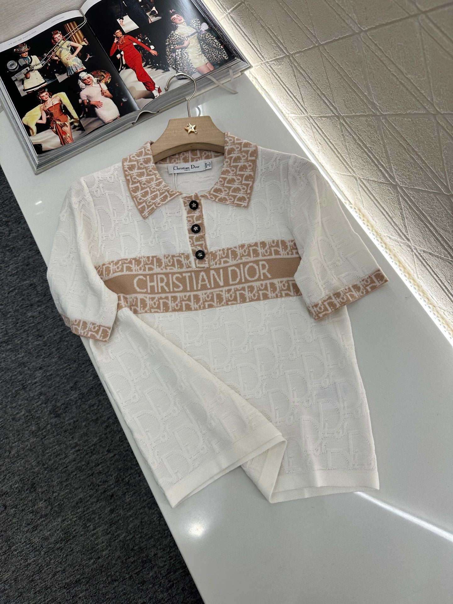 D*♥2025 new product Lapel knitted short sleeves