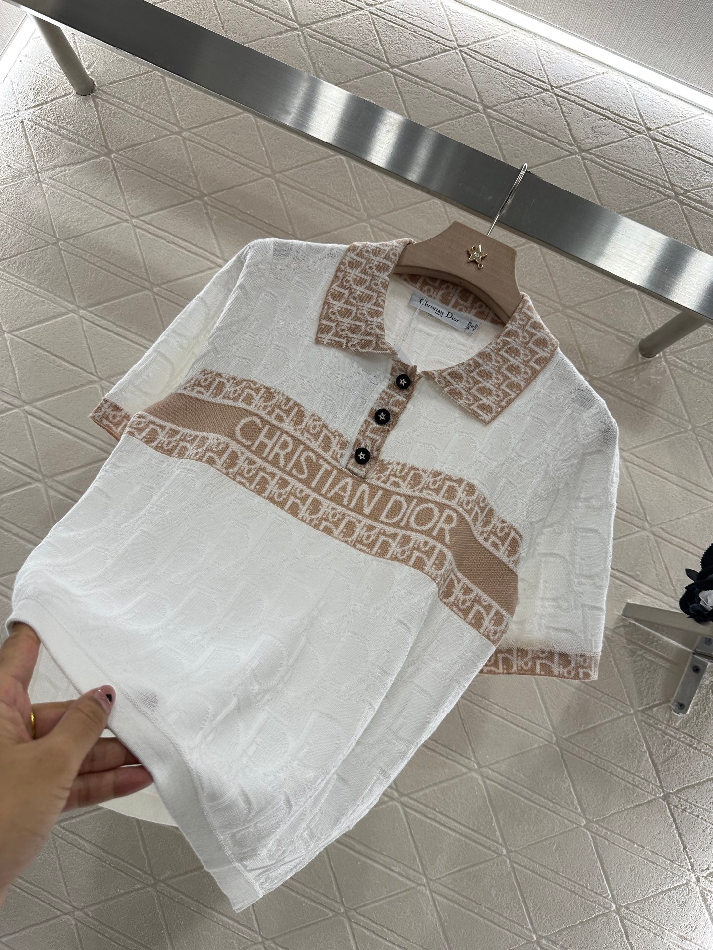 D*♥2025 new product Lapel knitted short sleeves