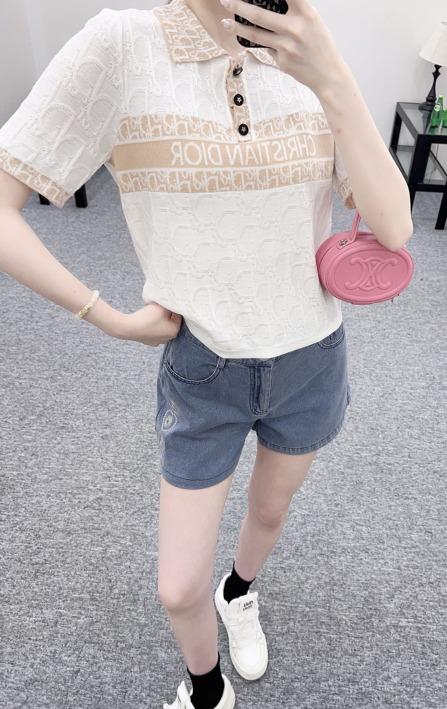 D*♥2025 new product Lapel knitted short sleeves