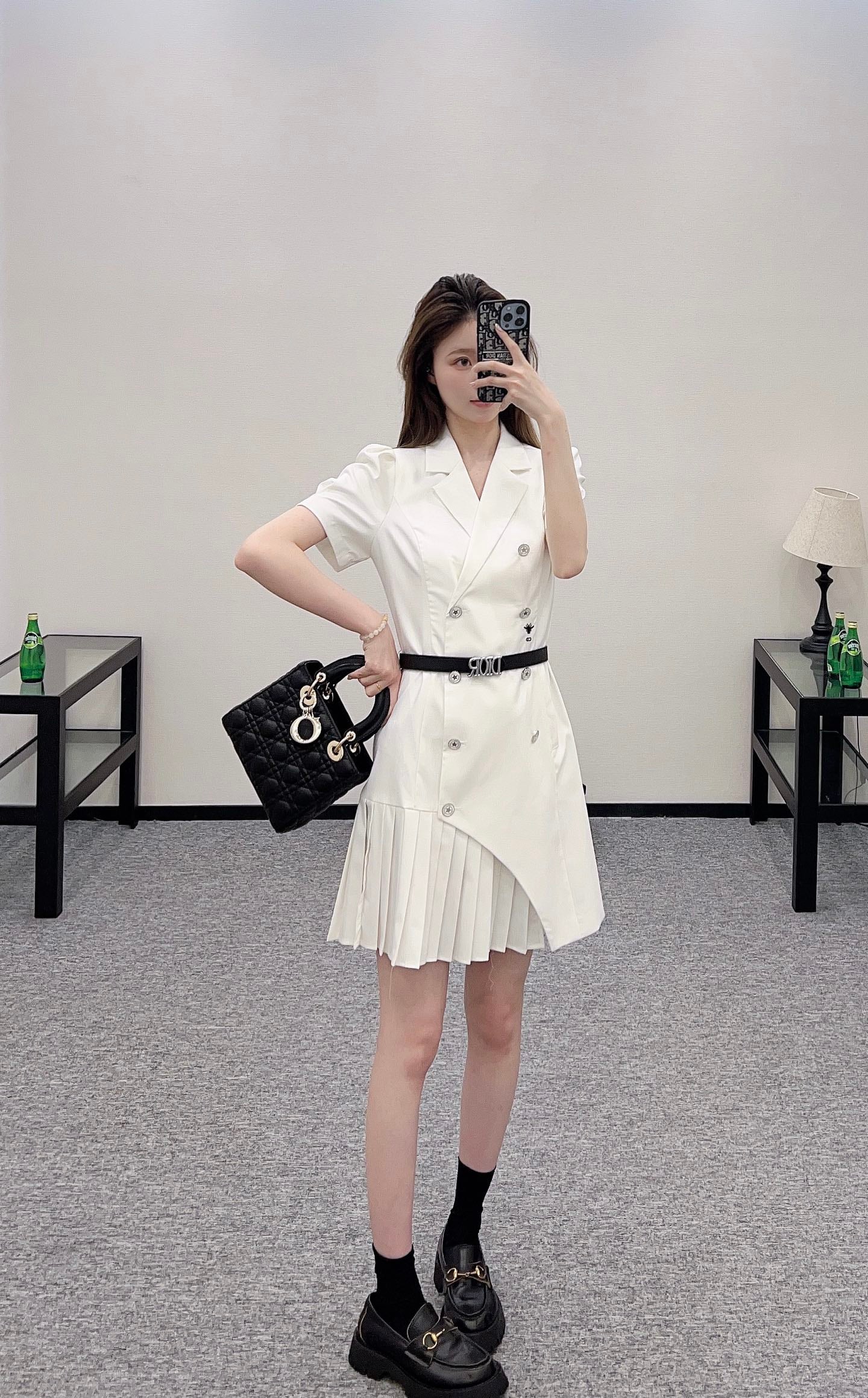 D*♥2025 new products Belt pleated dress