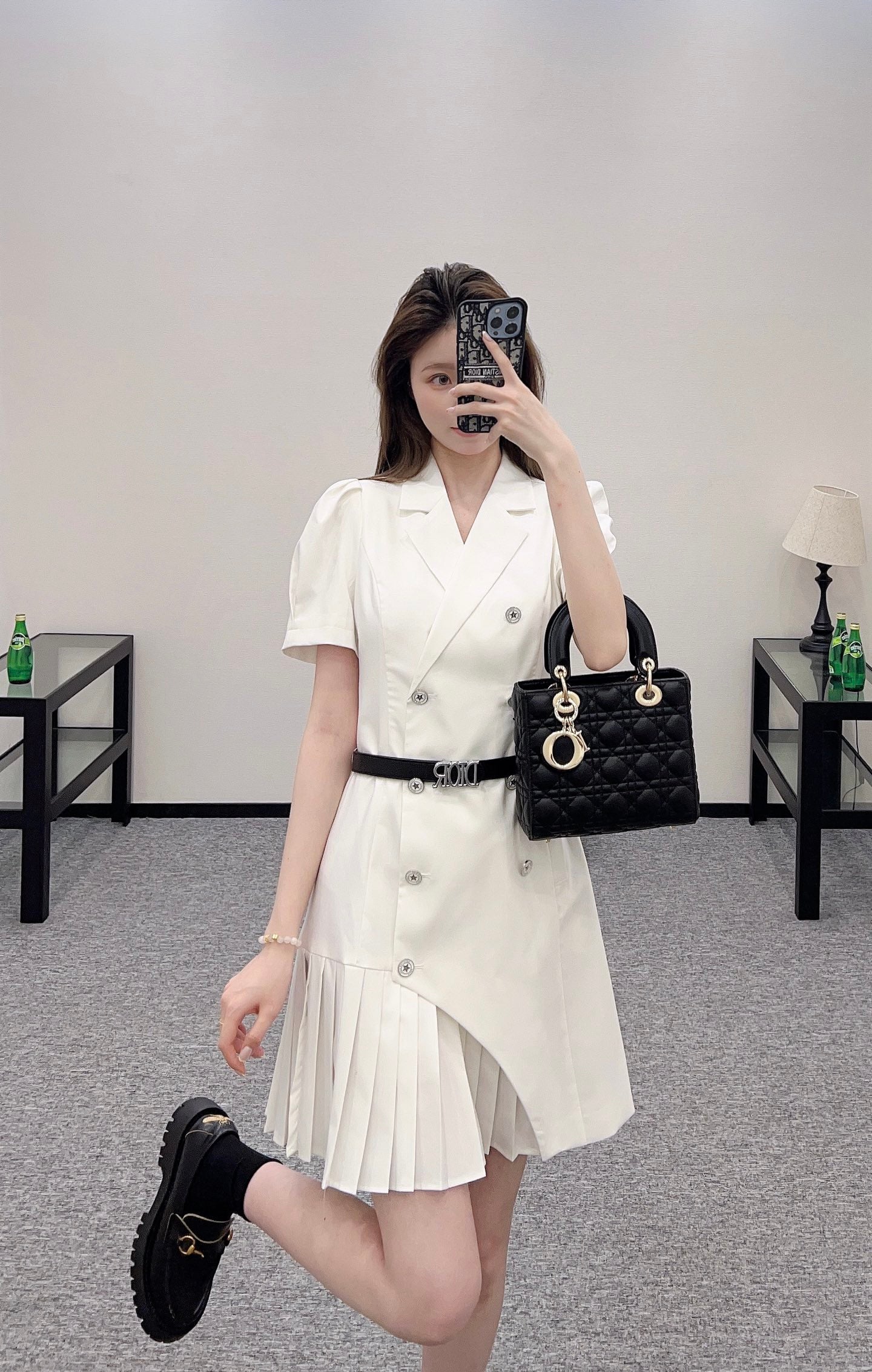 D*♥2025 new products Belt pleated dress