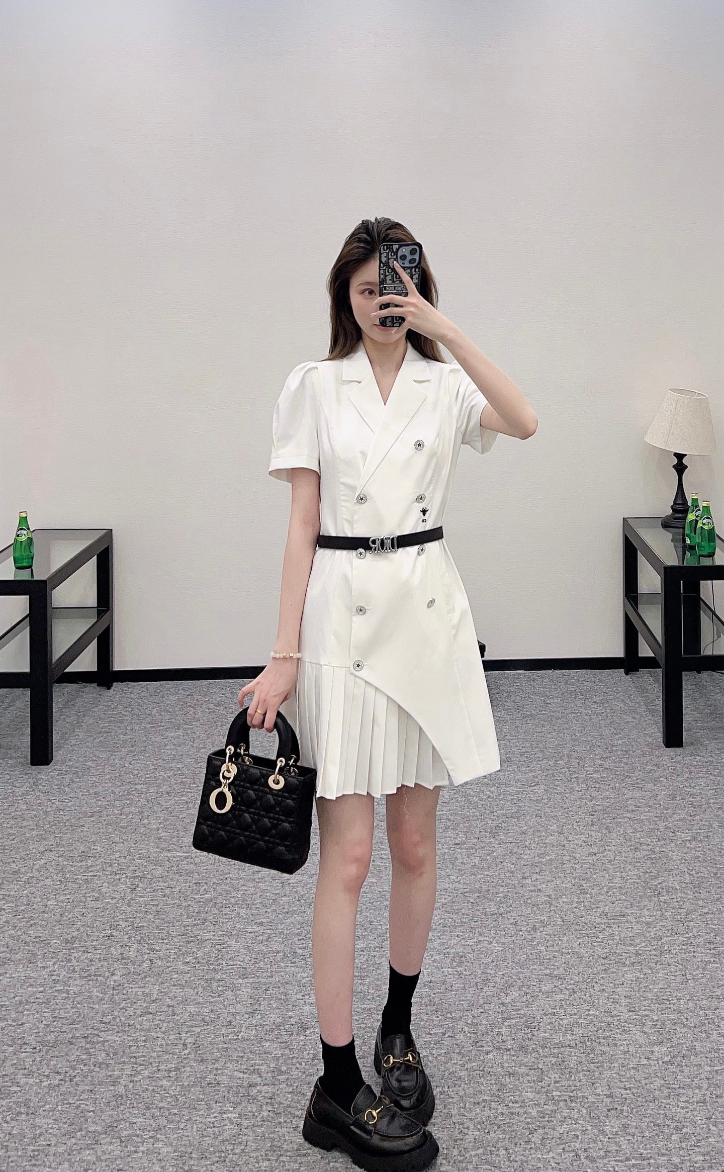 D*♥2025 new products Belt pleated dress