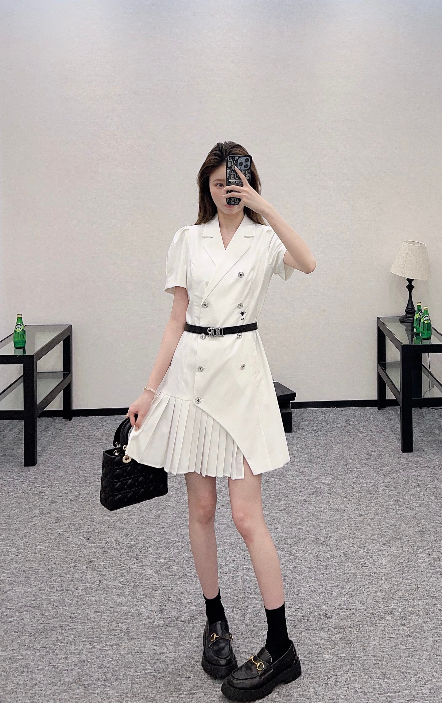 D*♥2025 new products Belt pleated dress
