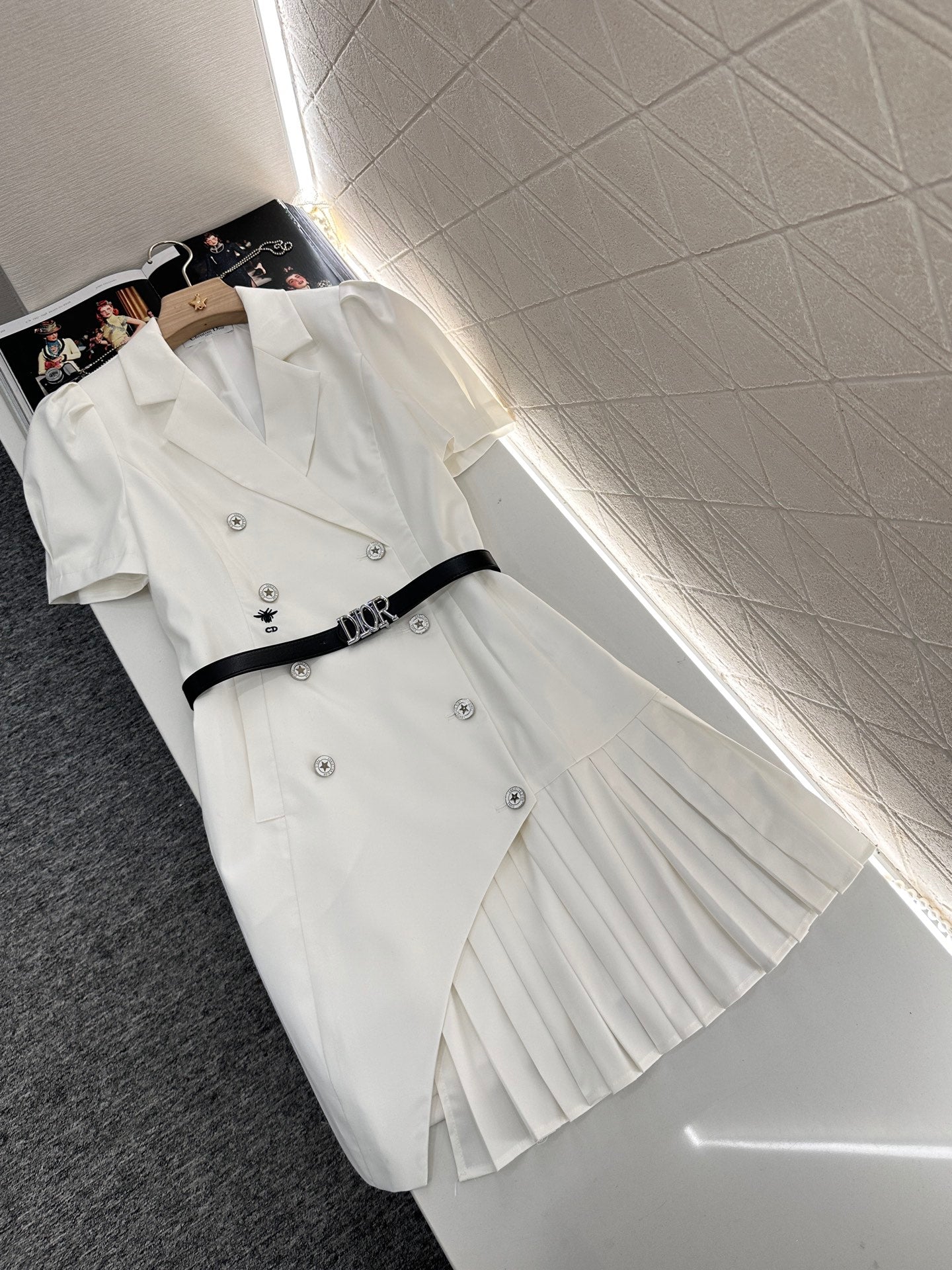 D*♥2025 new products Belt pleated dress