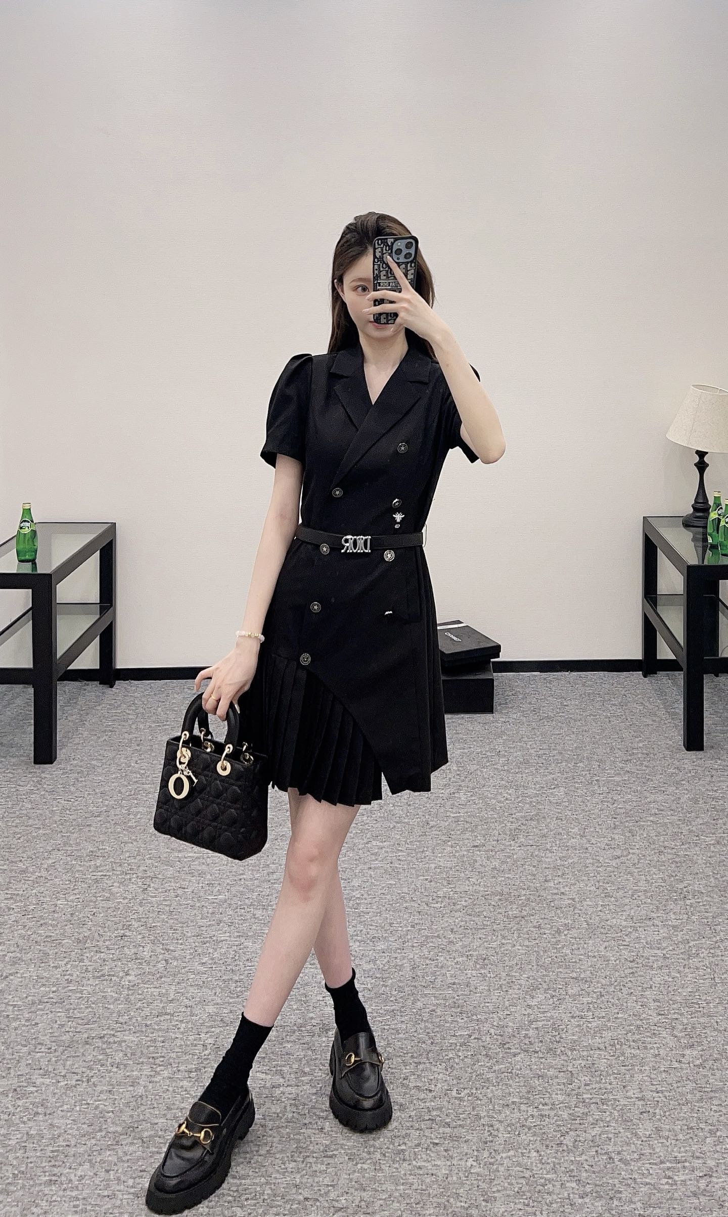 D*♥2025 new products Belt pleated dress