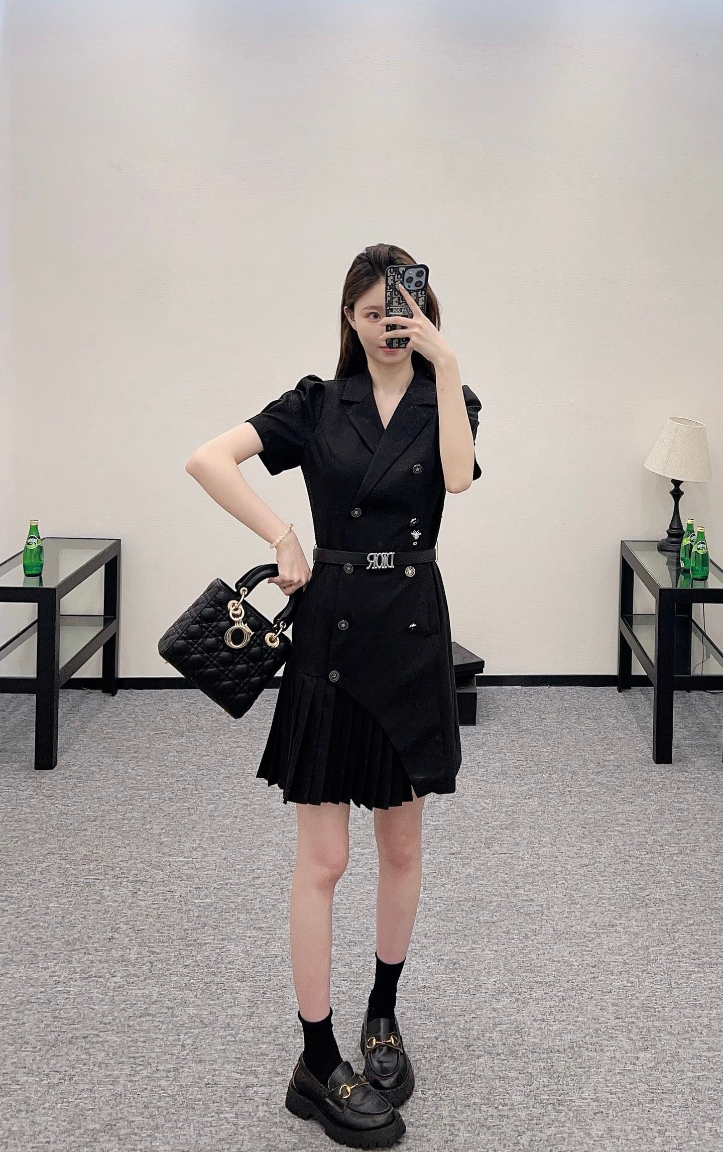 D*♥2025 new products Belt pleated dress