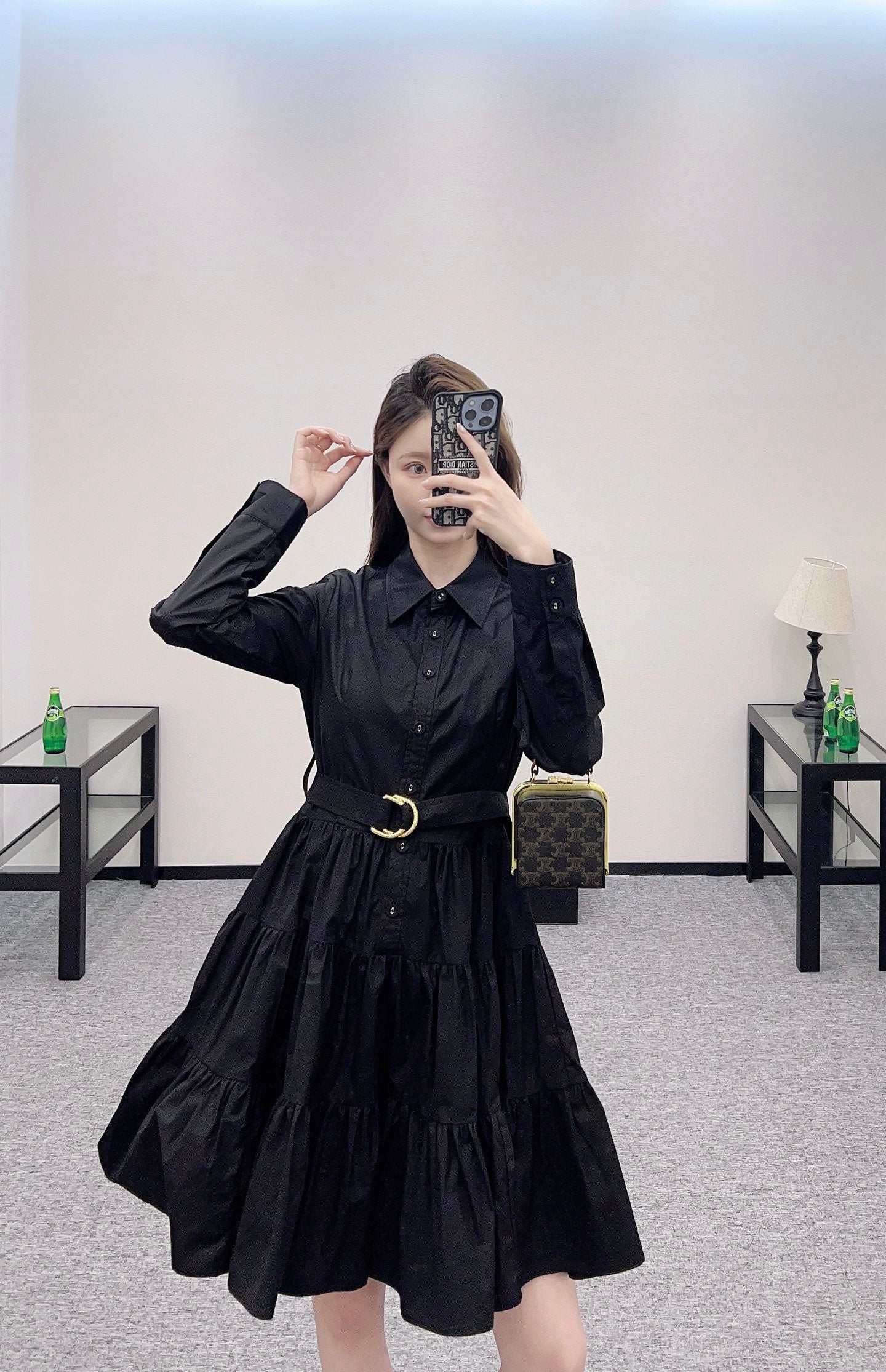 Louis *♥2025 new arrivals Layered belt dress