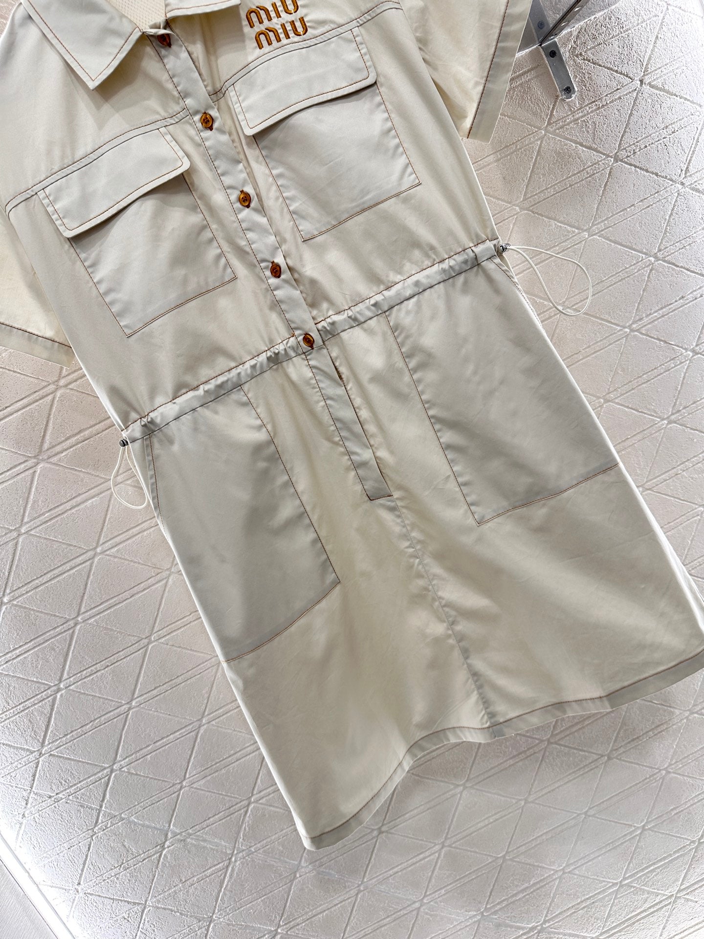 Mi*mi*♥2025 new product Lapel short-sleeved dress