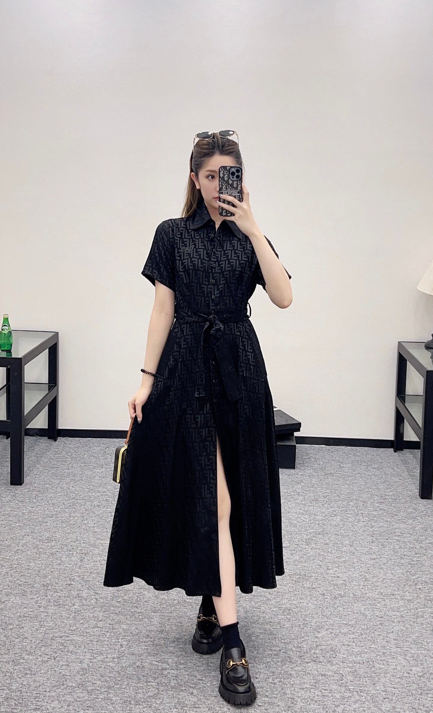Fen*♥2025 new products Jacquard belt dress