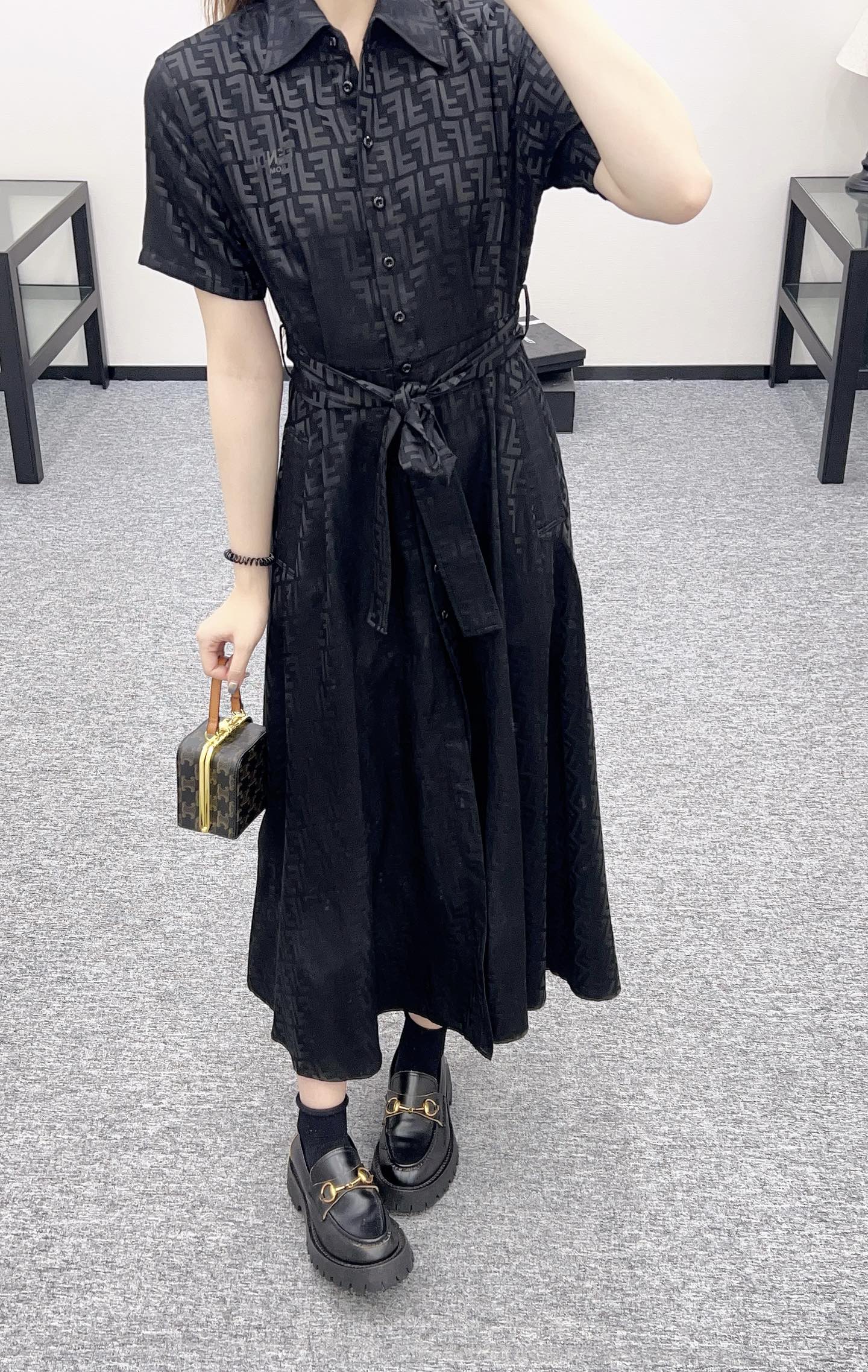 Fen*♥2025 new products Jacquard belt dress