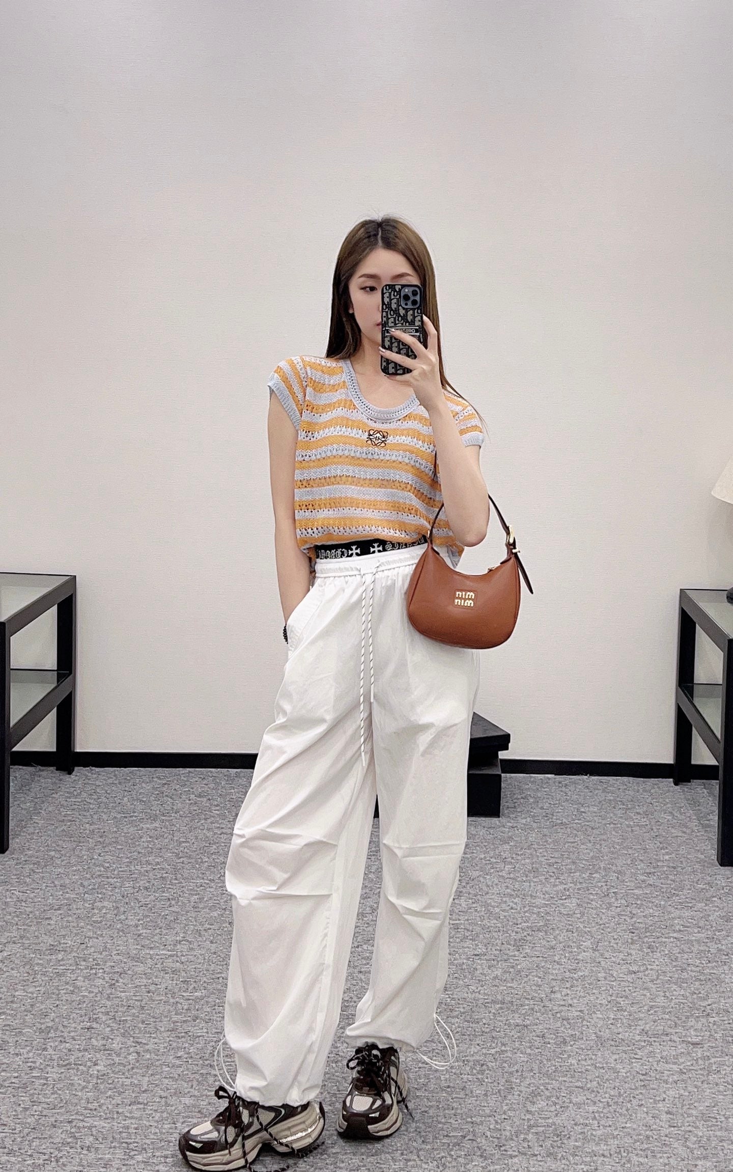 L*♥2025 new product Embroidered knitted short sleeves