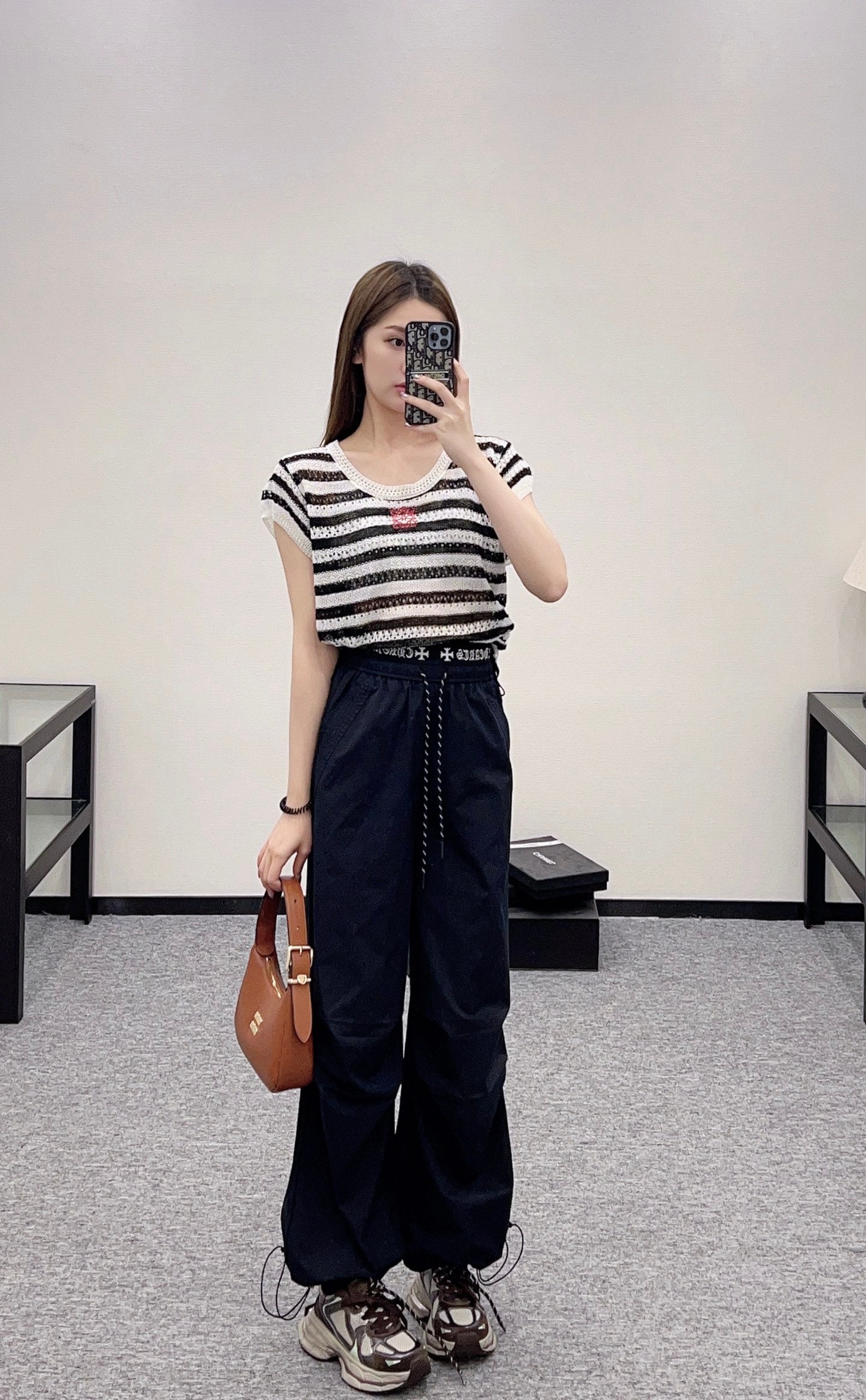 L*♥2025 new product Embroidered knitted short sleeves