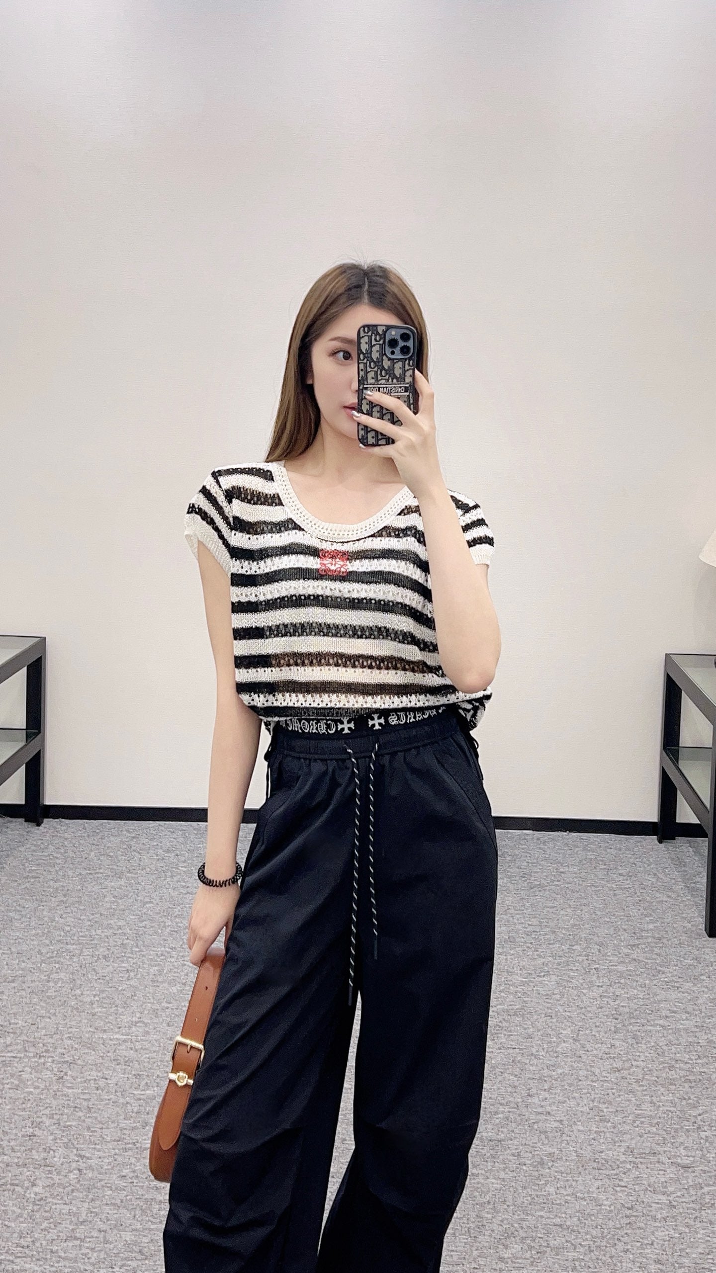L*♥2025 new product Embroidered knitted short sleeves