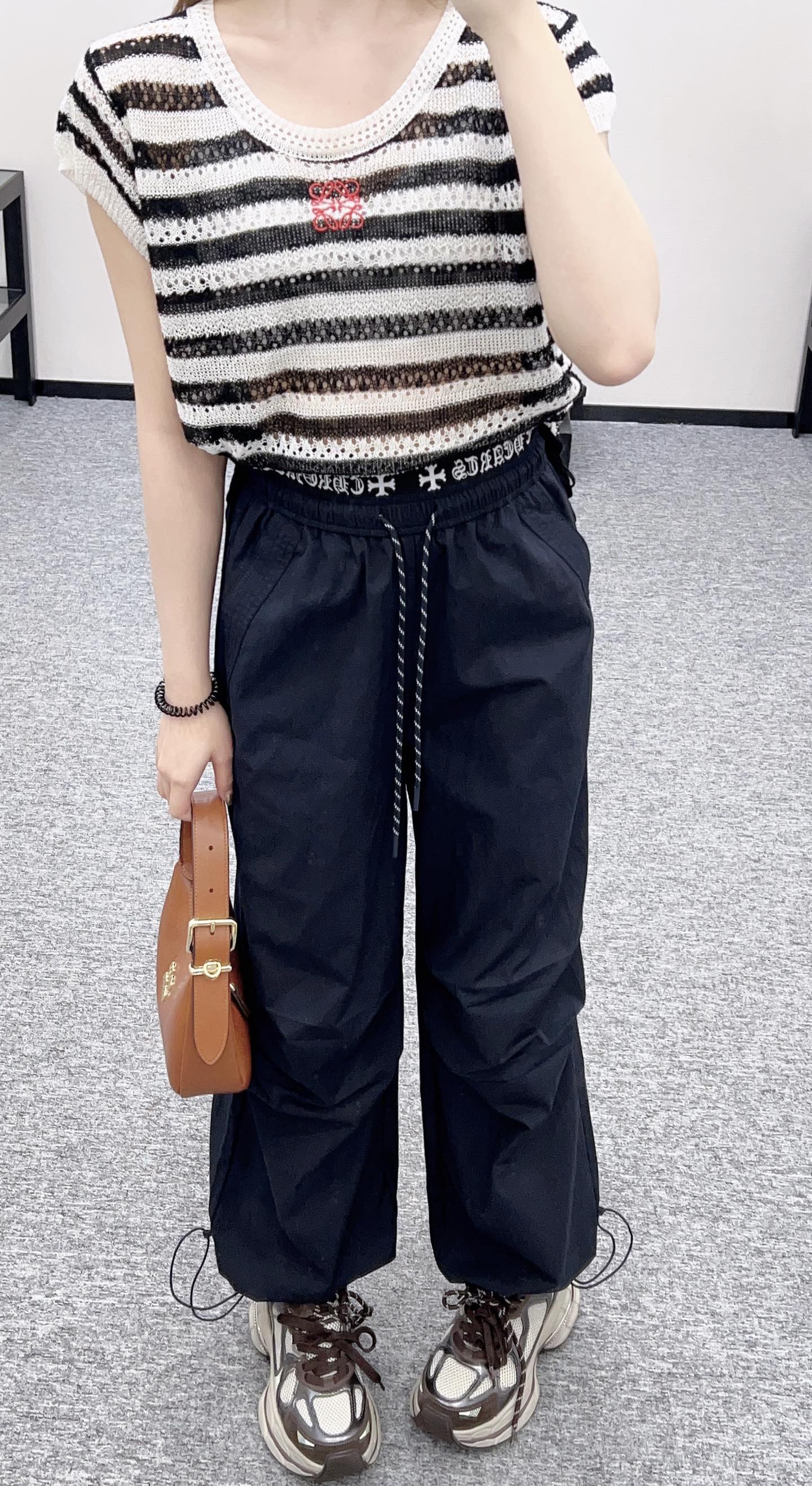 L*♥2025 new product Embroidered knitted short sleeves