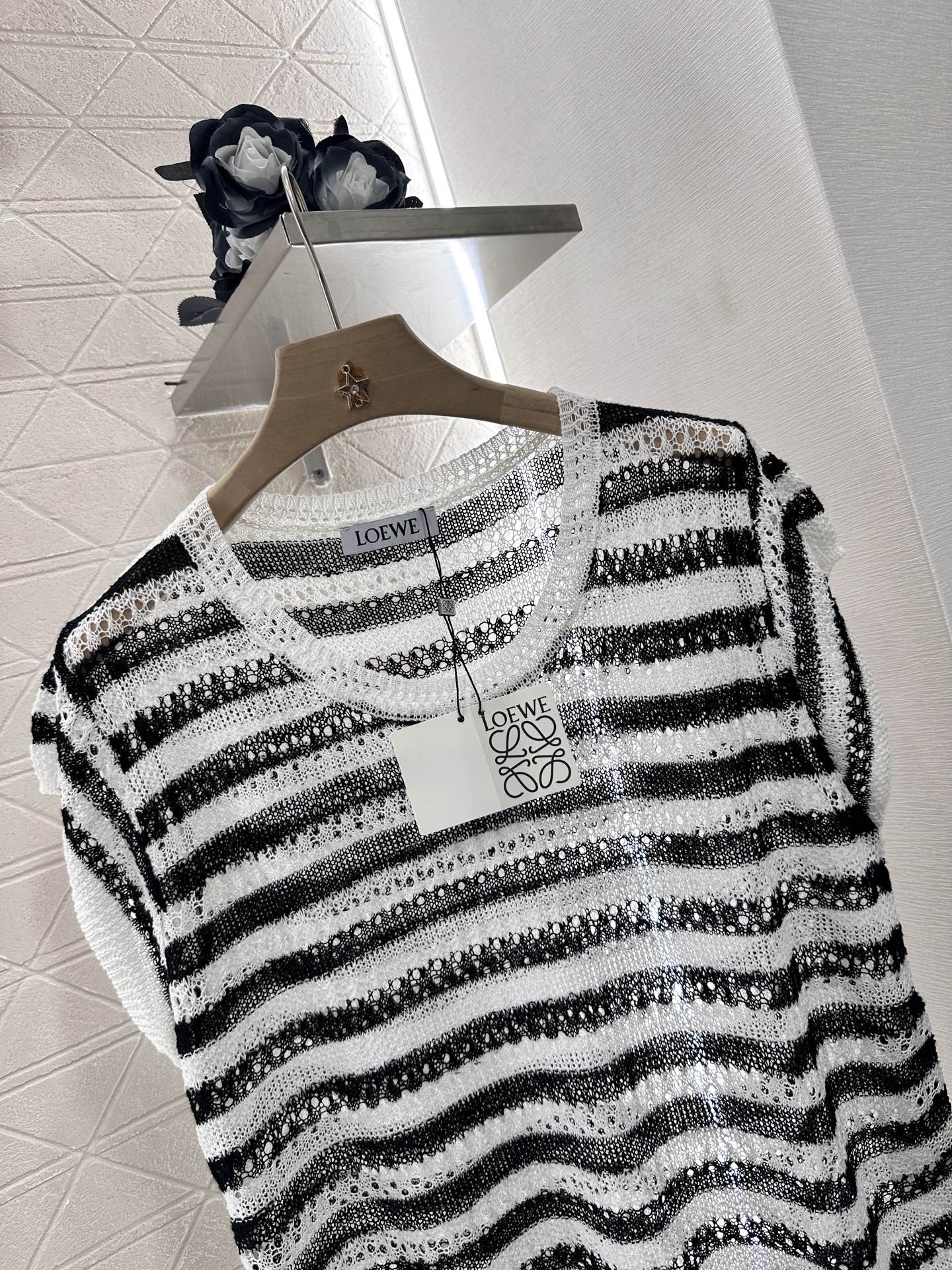 L*♥2025 new product Embroidered knitted short sleeves