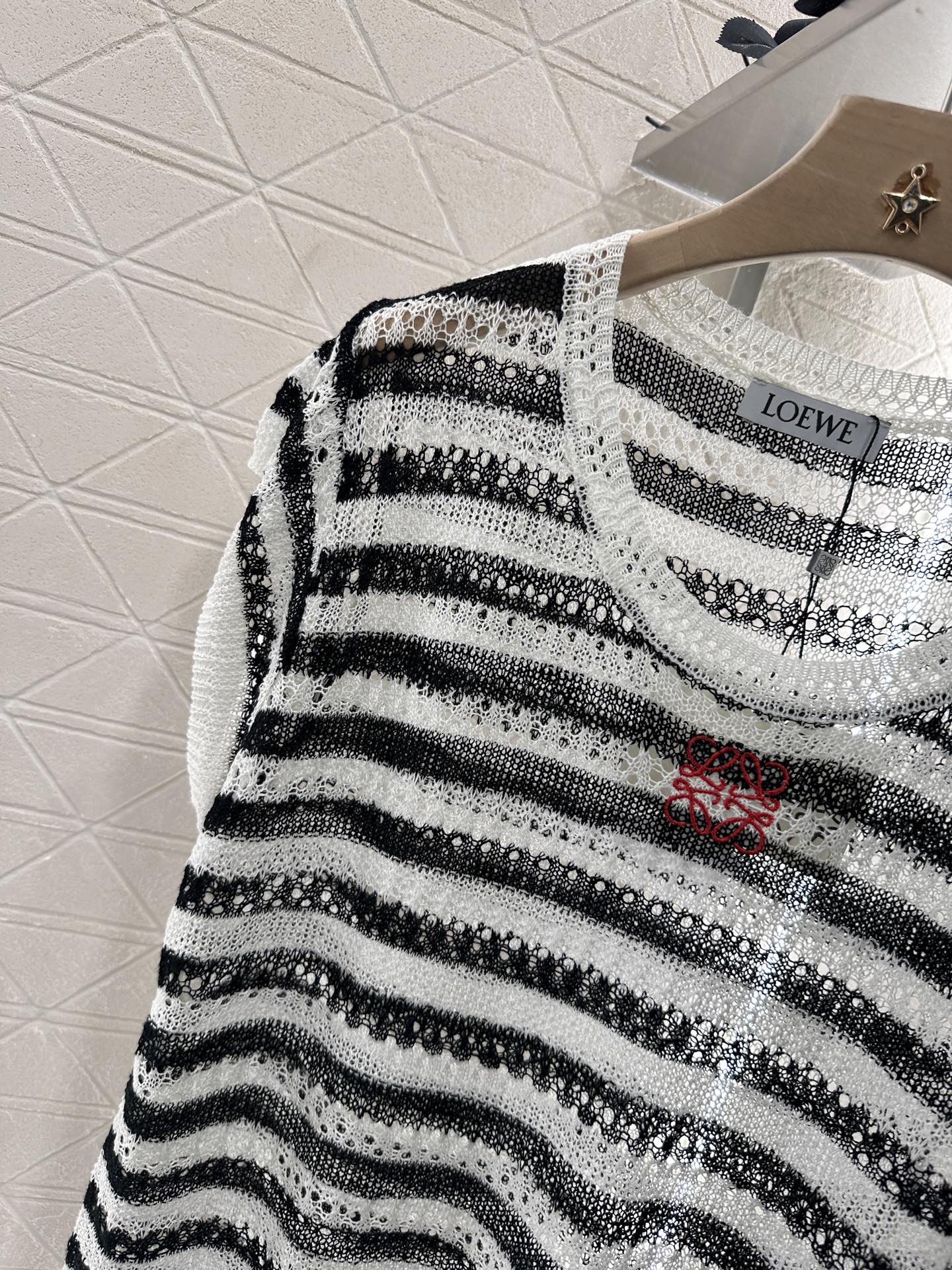 L*♥2025 new product Embroidered knitted short sleeves
