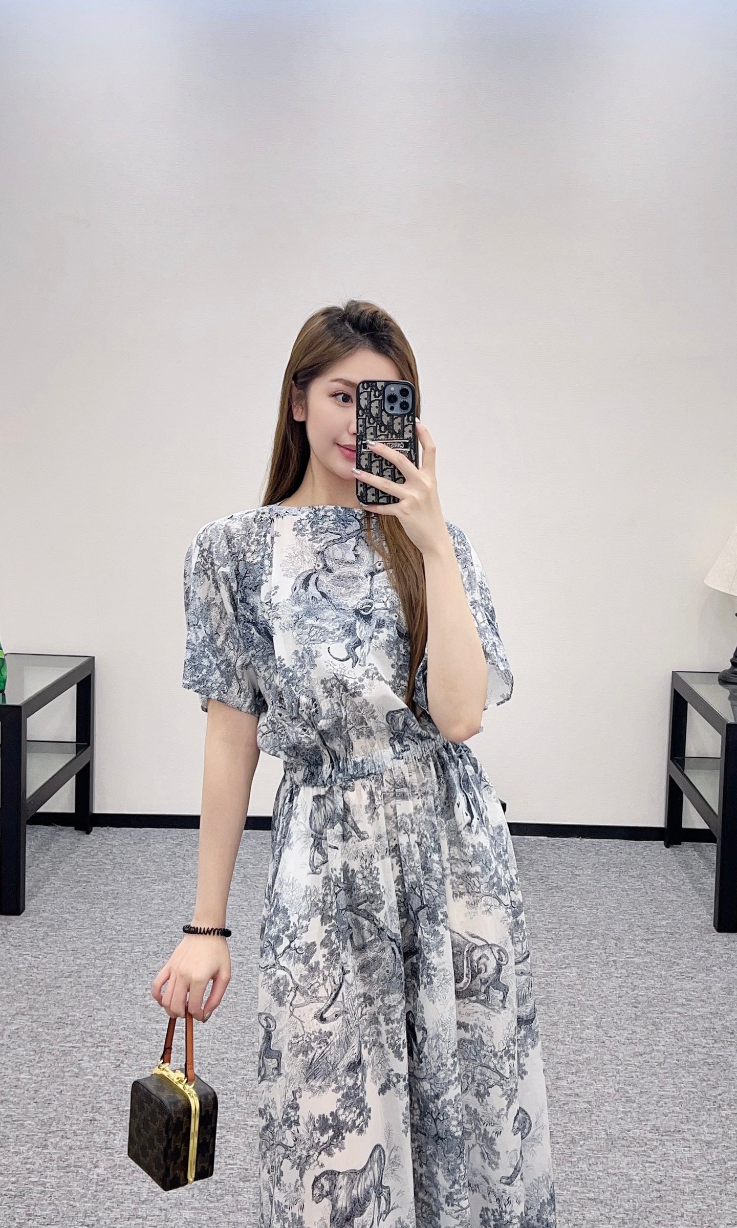 D*♥2025 new product Printed denim dress