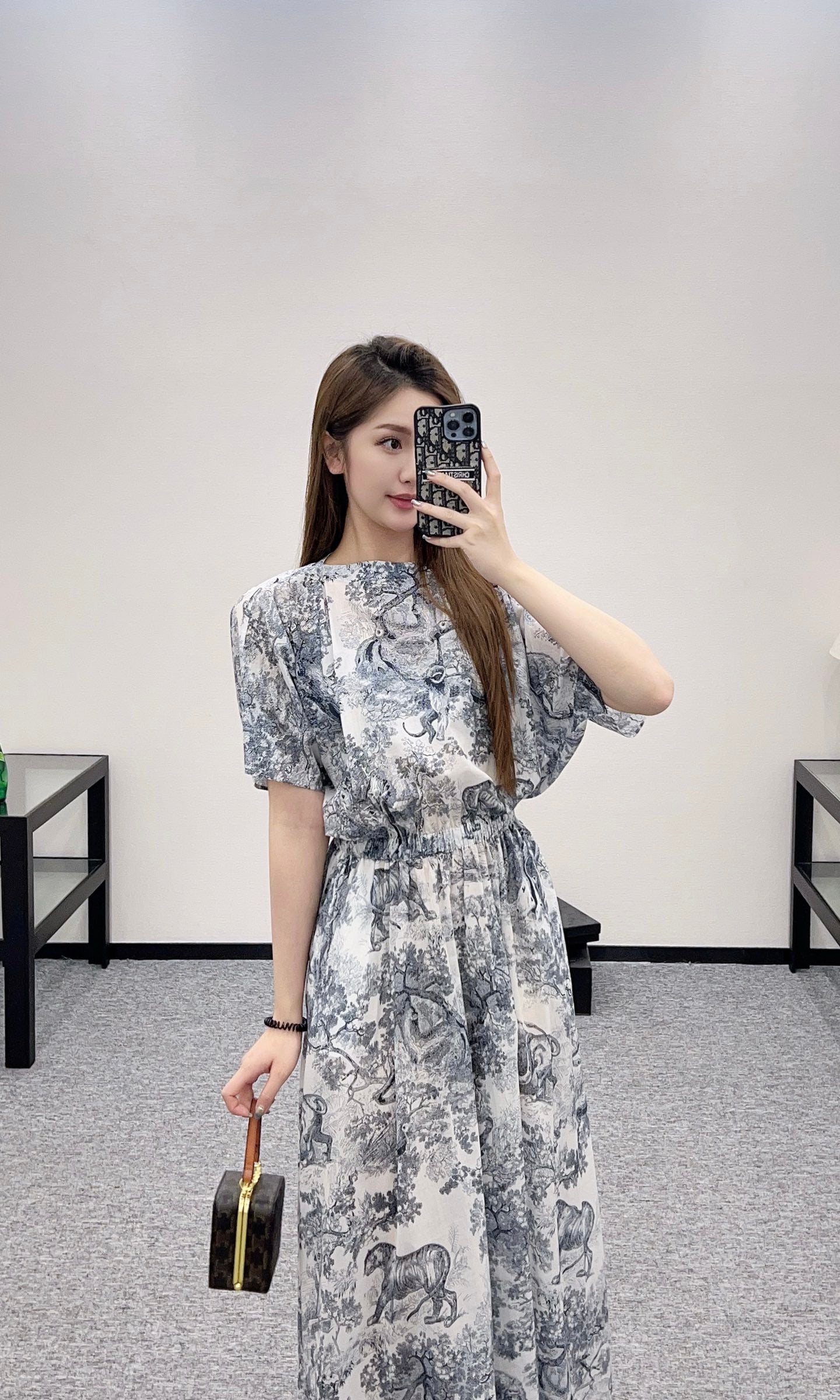 D*♥2025 new product Printed denim dress